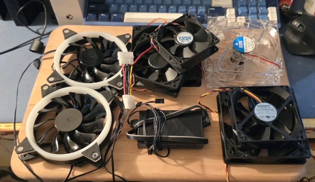 Computer Parts Lot Pc Fans Gaming Phanteks Rgb + 1 Hub + Hp Motherboard Working