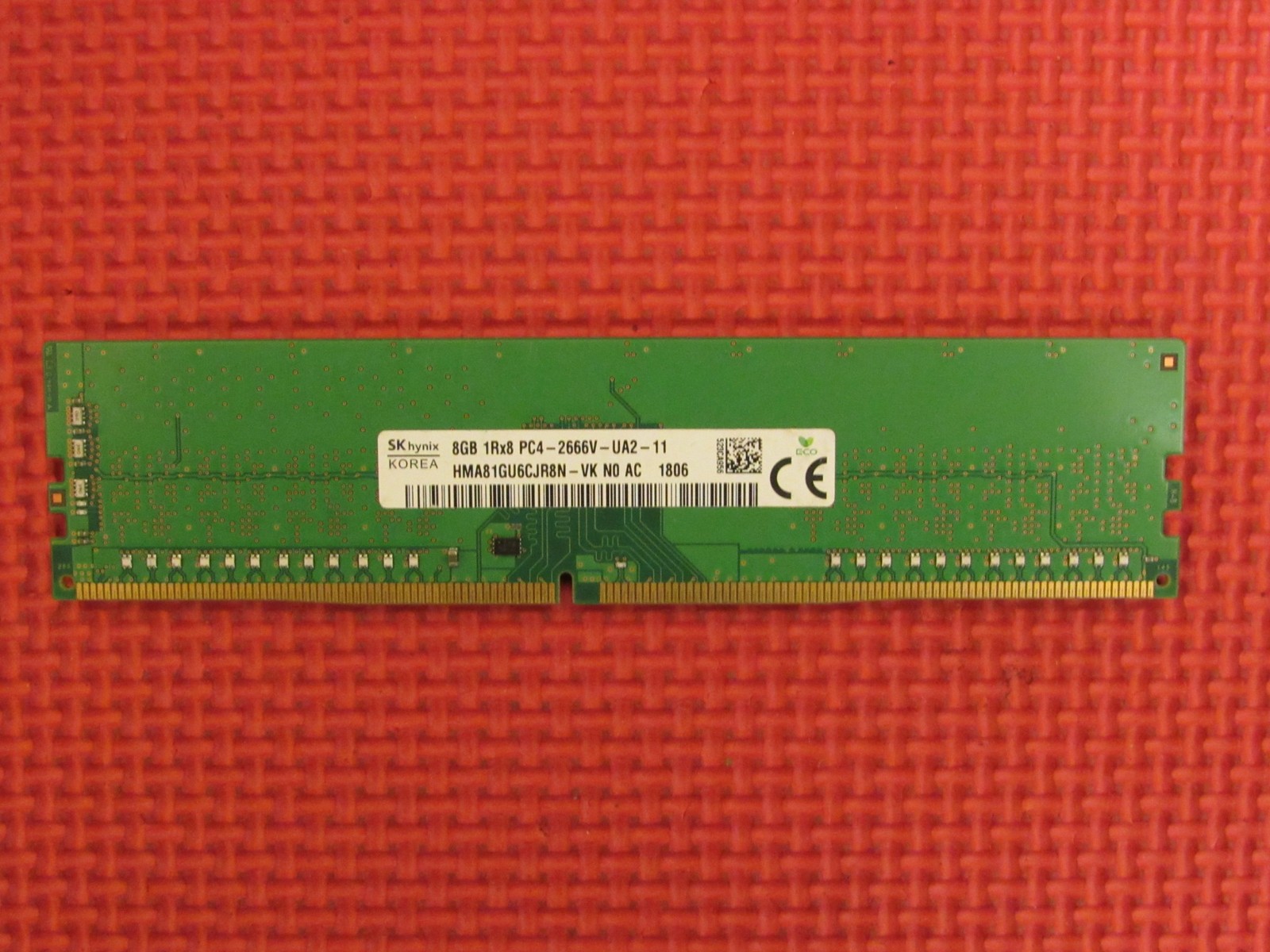 SK Hynix 8GB (1-Stick) PC4-2666V DDR4 21300 Desktop Memory RAM HMA81GU6CJR8N-VK