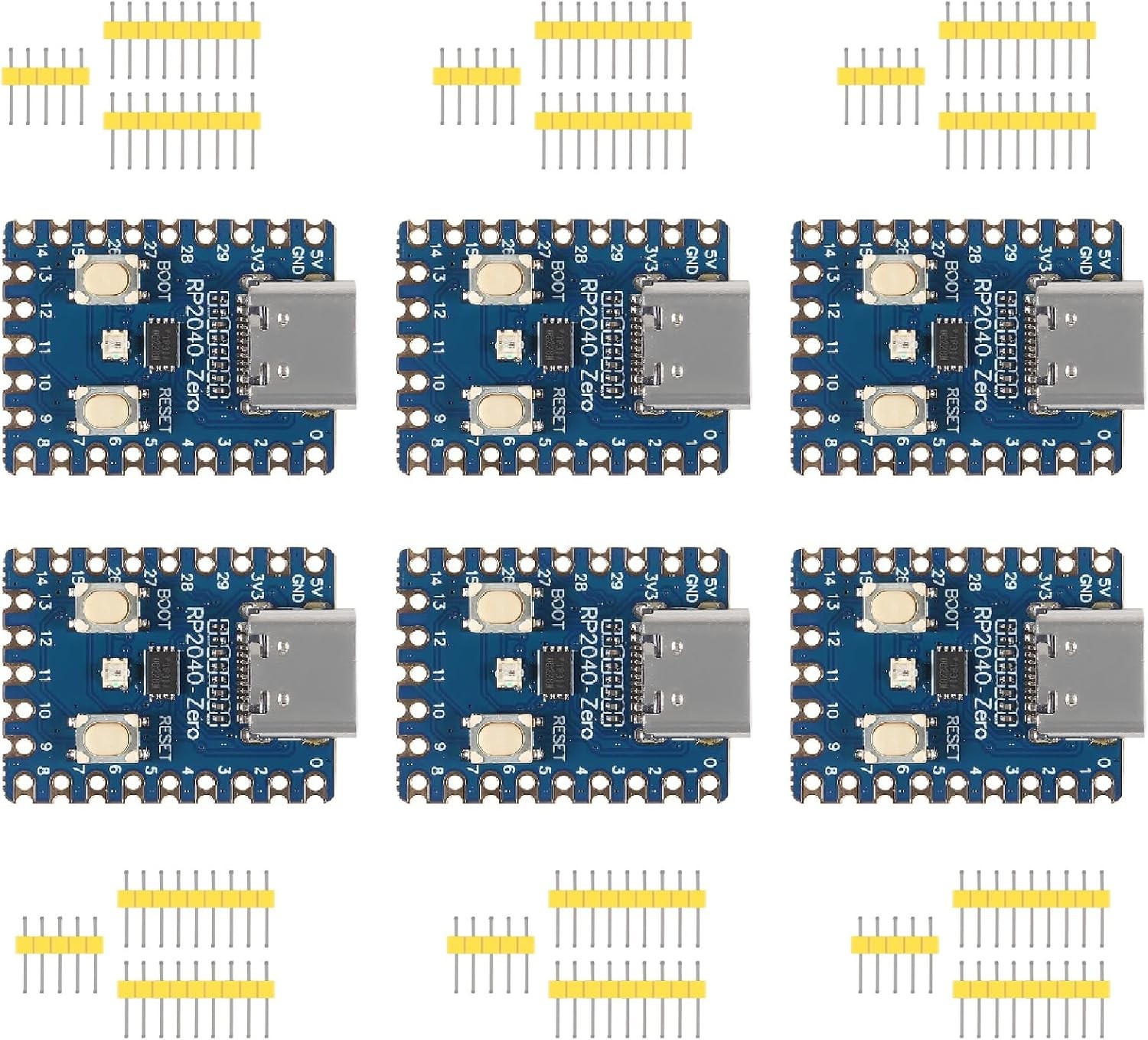 RP2040 Zero Board Set 6 Piece Microcontroller PICO Development Board Dual