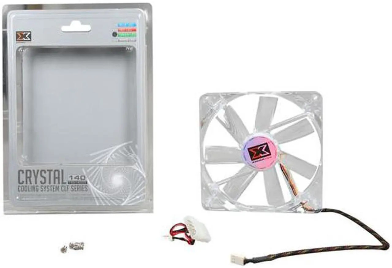 XIGMATEK FCB Crystal Series CLF-F1453 140mm Green LED Case Fan PSU Molex Adapter