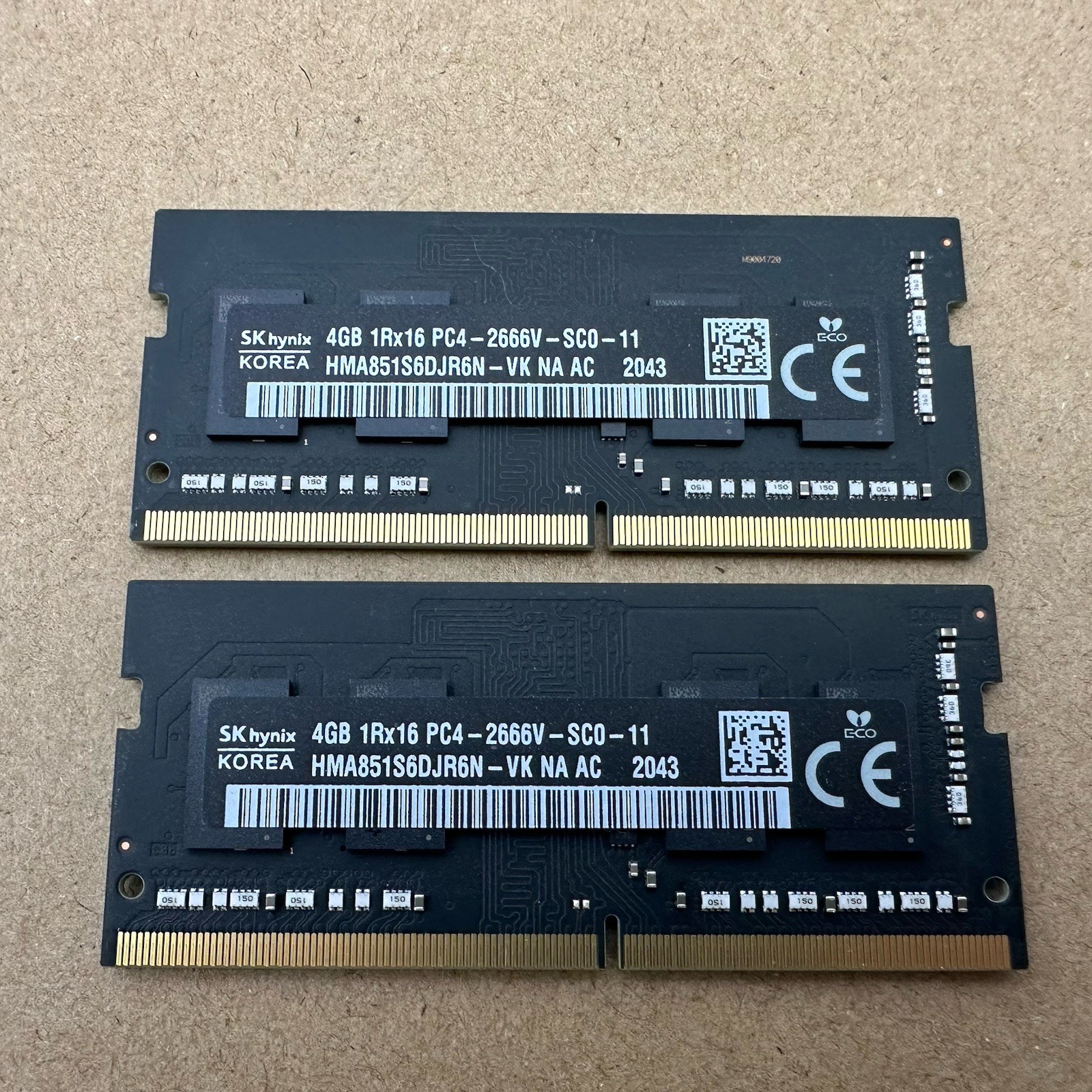8GB SK hynix 2x4GB 1Rx16 PC4-2666V-SCO-11 HMA851S6DJR6N RAM — Mac mini/iMac OEM