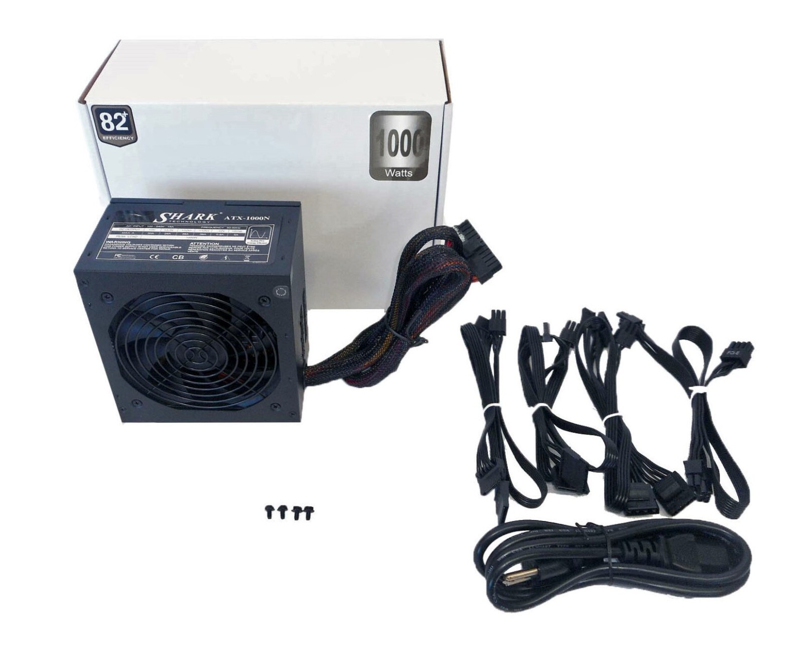SHARK TECHNOLOGY® 1000W 80+ Modular ATX Quiet 120mm Fan Gaming PC Power Supply