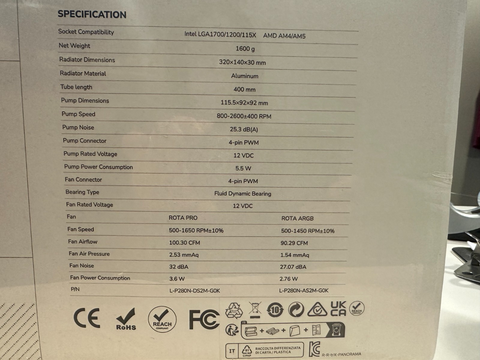 TRYX White Panorama 280 ARGB Muti-Compatible AMOLED L-Shaped 3D