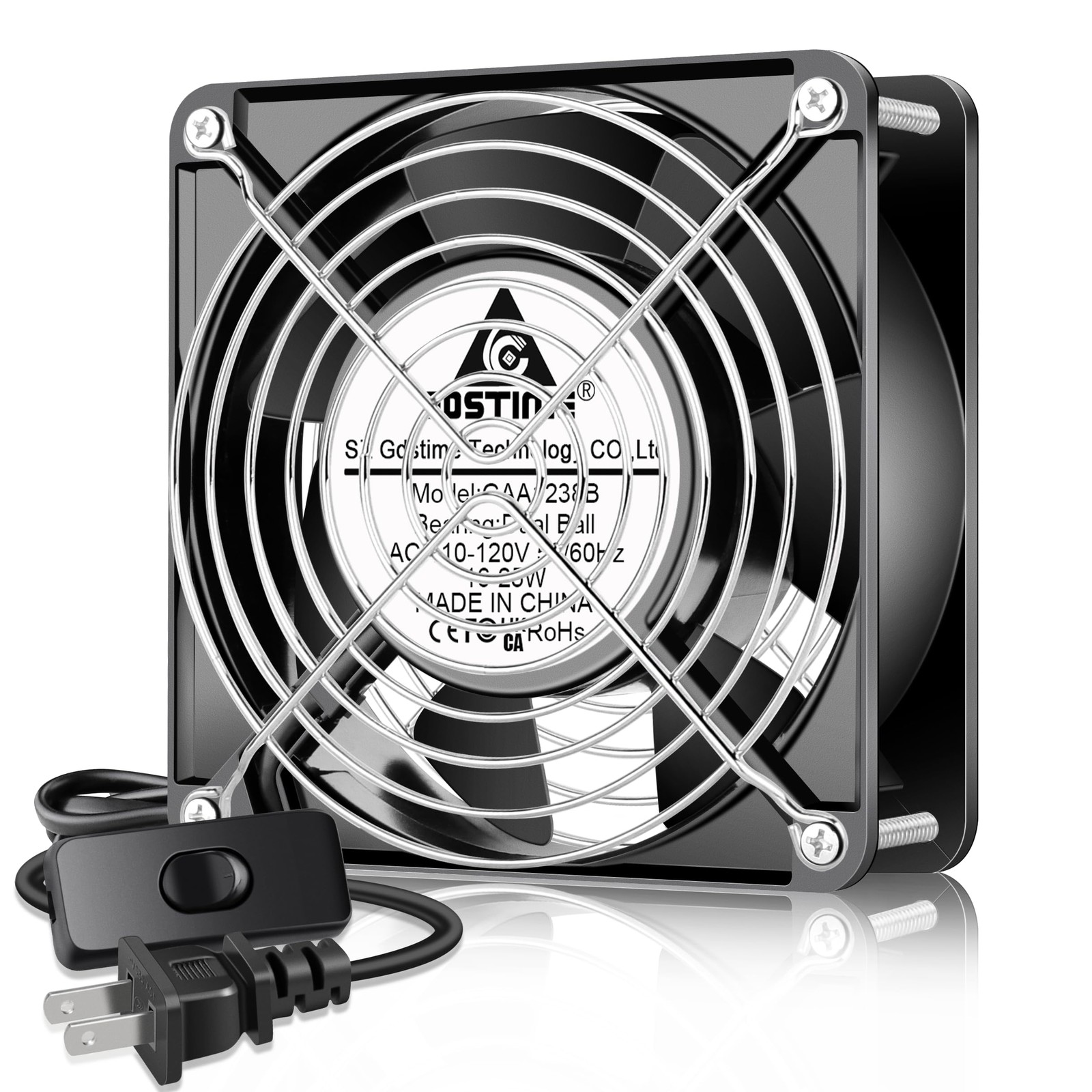 AXIAL Fan 12038, 110V 120V AC 120mm Fan, Ventilation Exhaust Projects Cooling…