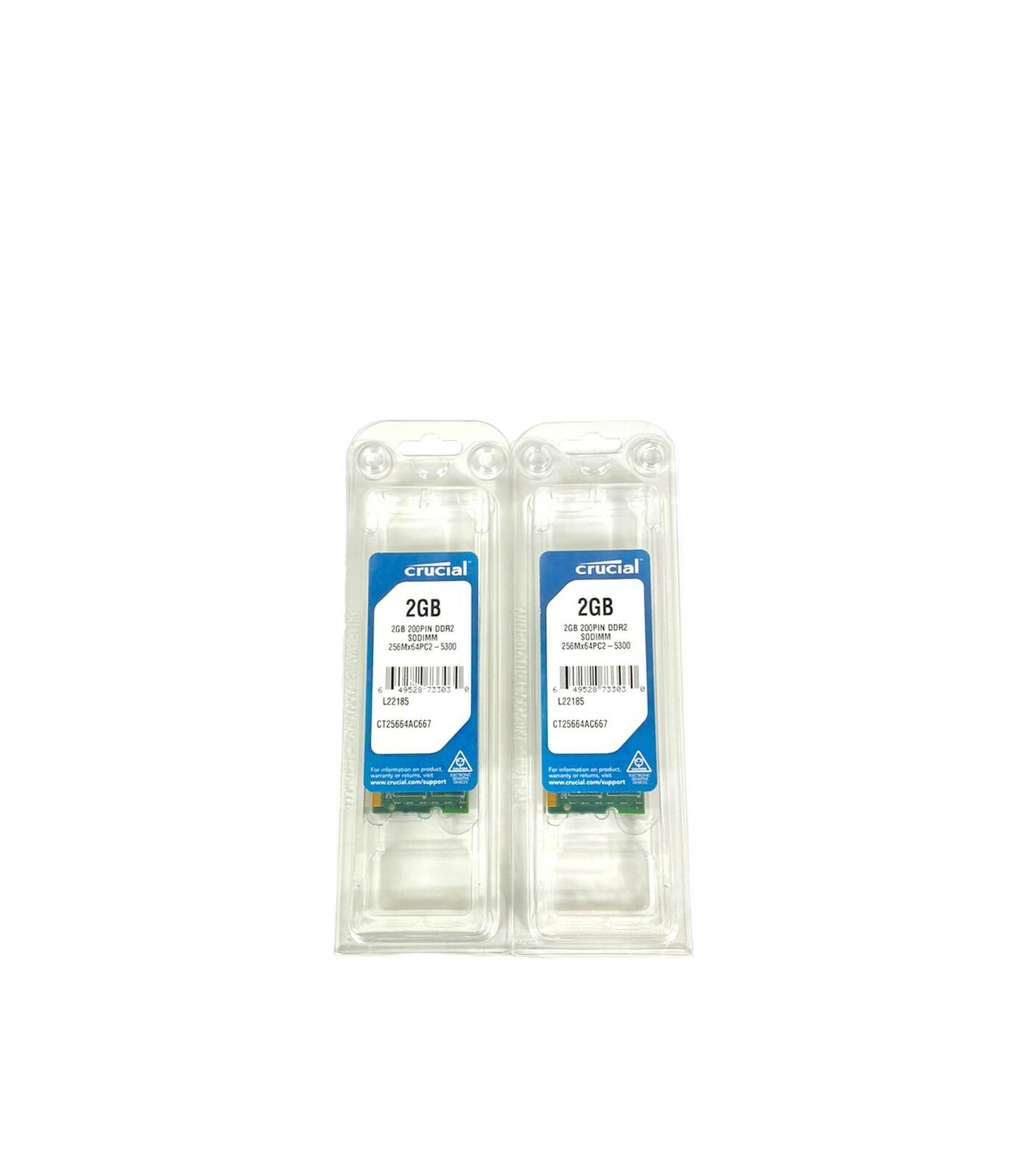 Crucial 4 GB Kit SO-DIMM 667 MHz PC2-5300 DDR2 SDRAM Memory (CT2KIT25664AC667)
