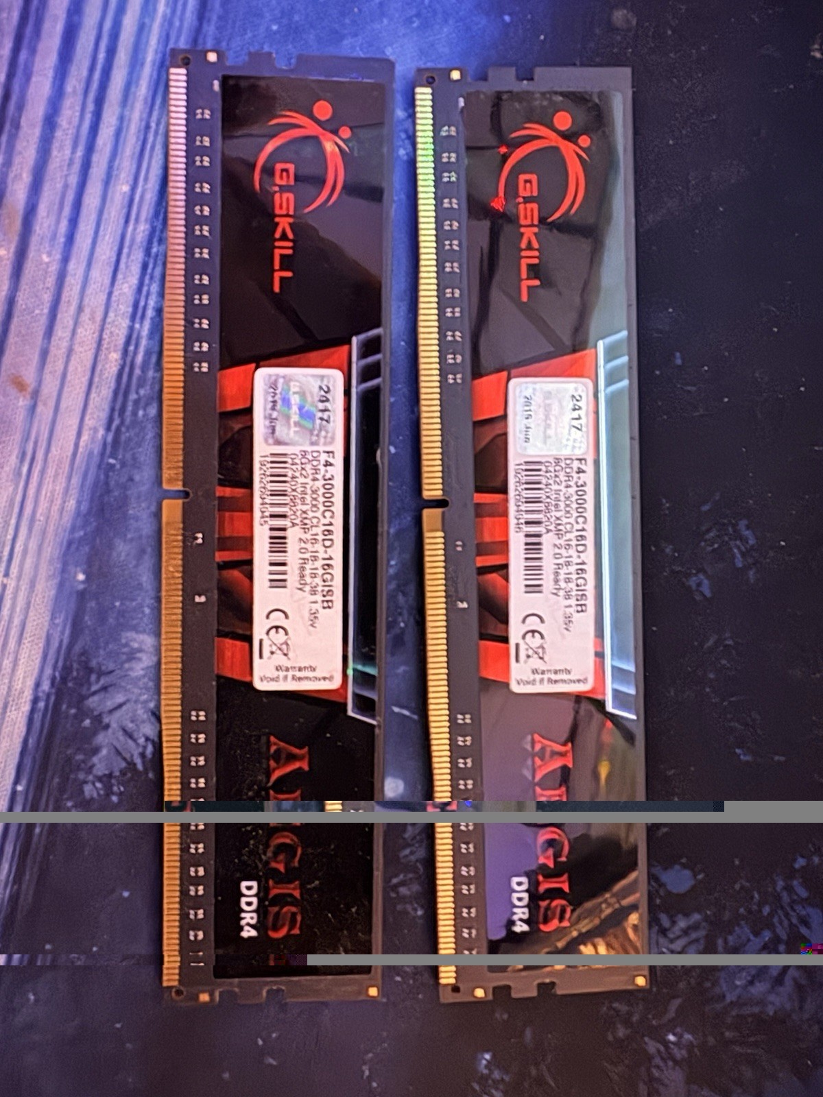 G.SKILL PC4-24000 16GB (2x 8GB) DDR4 3000 MHz NON ECC DESKTOP F4-3000C16D-16GISB
