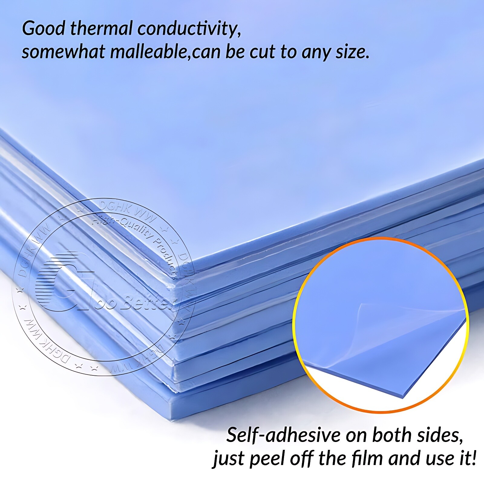 Thermal Conductive Blue Silicone Pad 0.5mm 1mm 1.5mm 2mm 2.5mm 3mm Thickness
