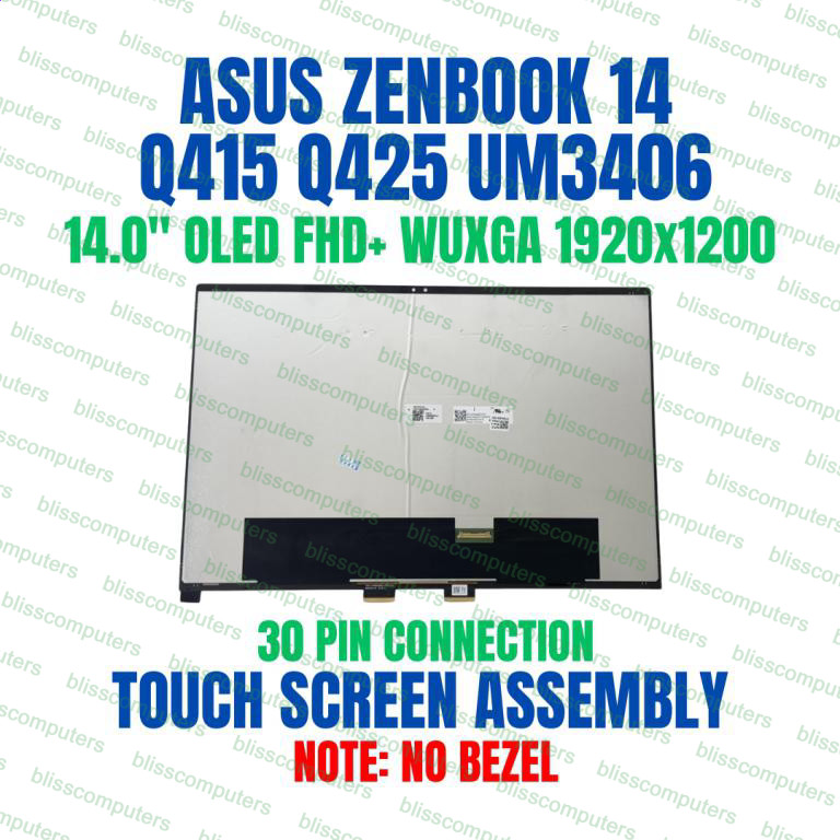 14″ Asus ZenBook 14 Q425MA-U71TB 2880×1800 LCD Touch Screen Display Assembly