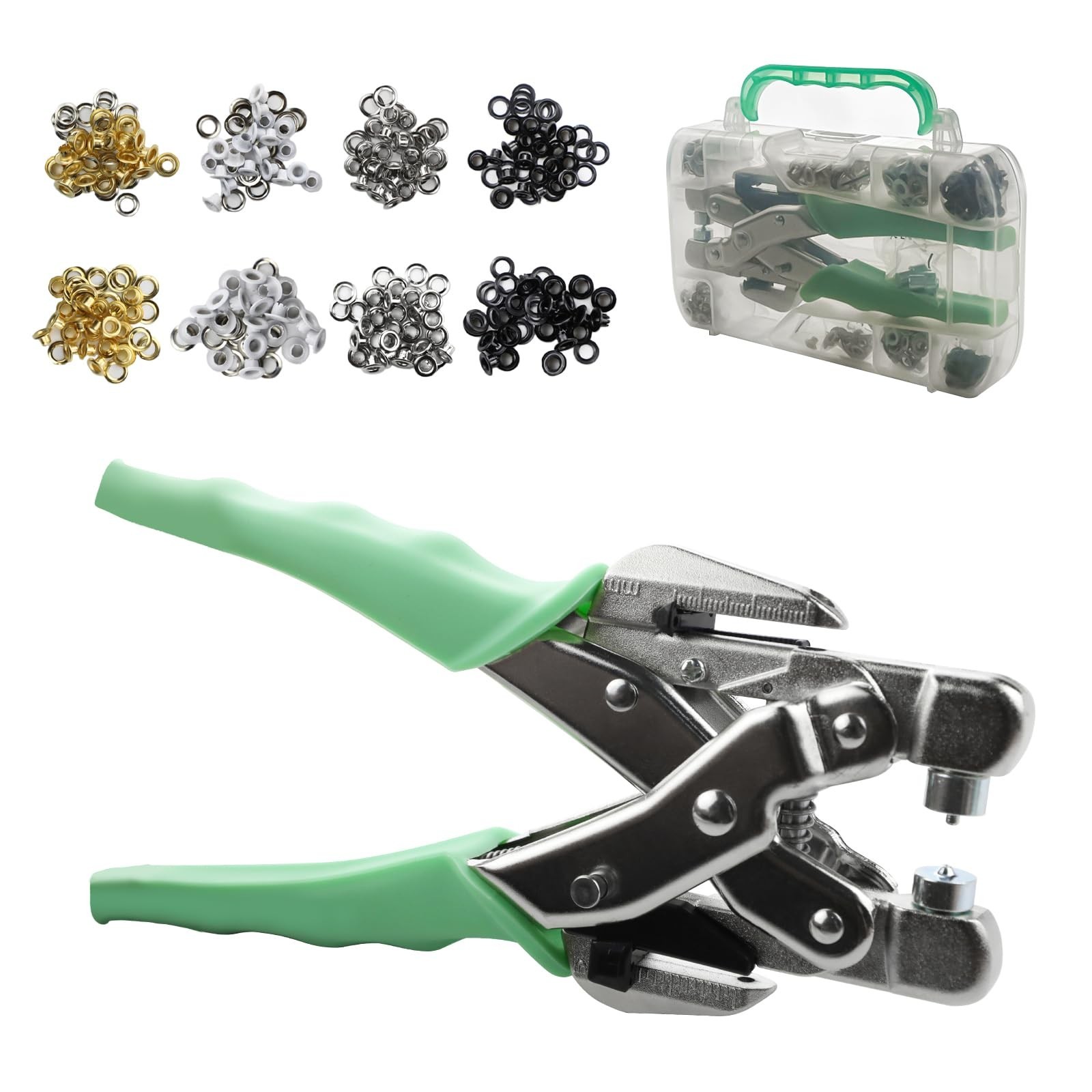 3/16 & 1/8 Grommet Tool Kit and Eyelet Hole Punch Plier, Grommet Eyelet Plier…