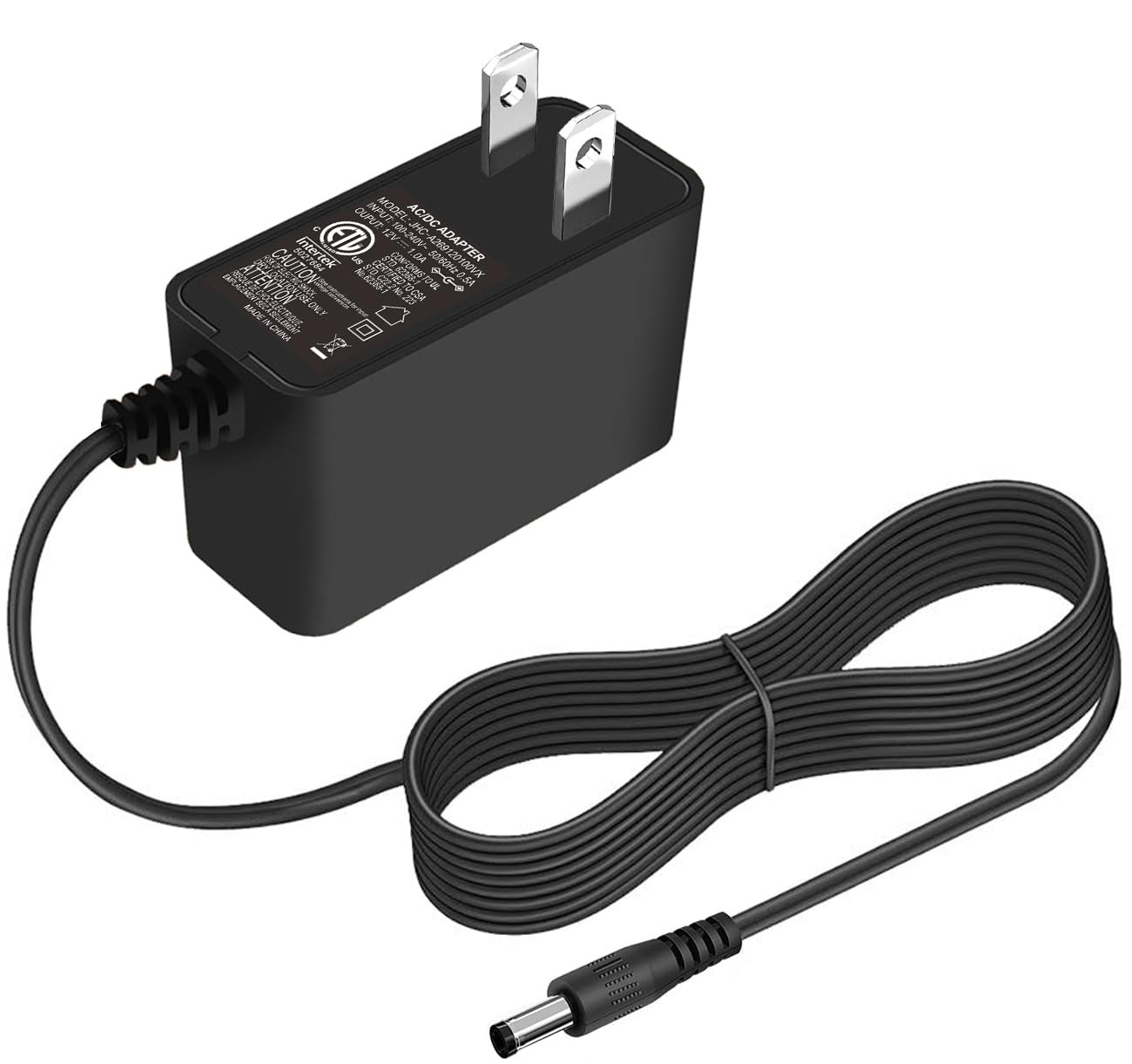 12V 1A Power Supply Adapter|120V AC-DC12V Class2|Power Cord|5.5×2.1mm|4 PACK|115