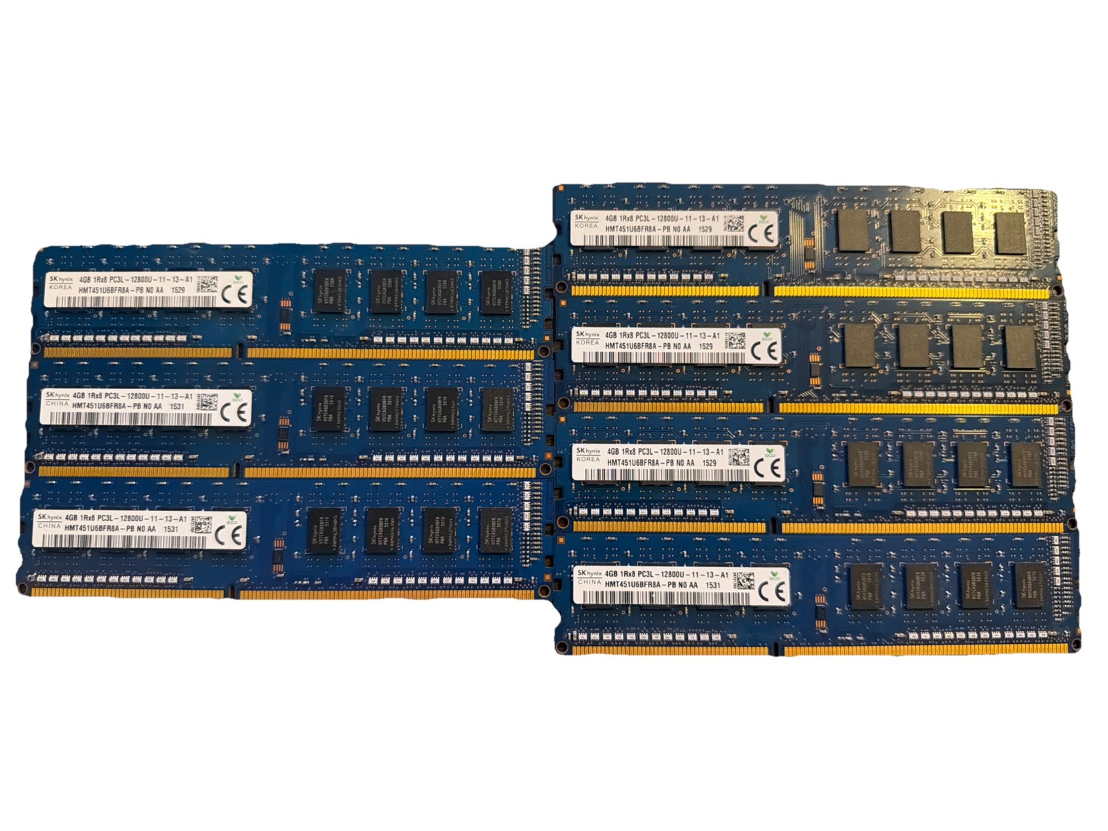 4GB DDR3 SK Hynix PC3L-12800U DDR3-1600MHz 1Rx8 Non-ECC HMT451U6BFR8A-PB