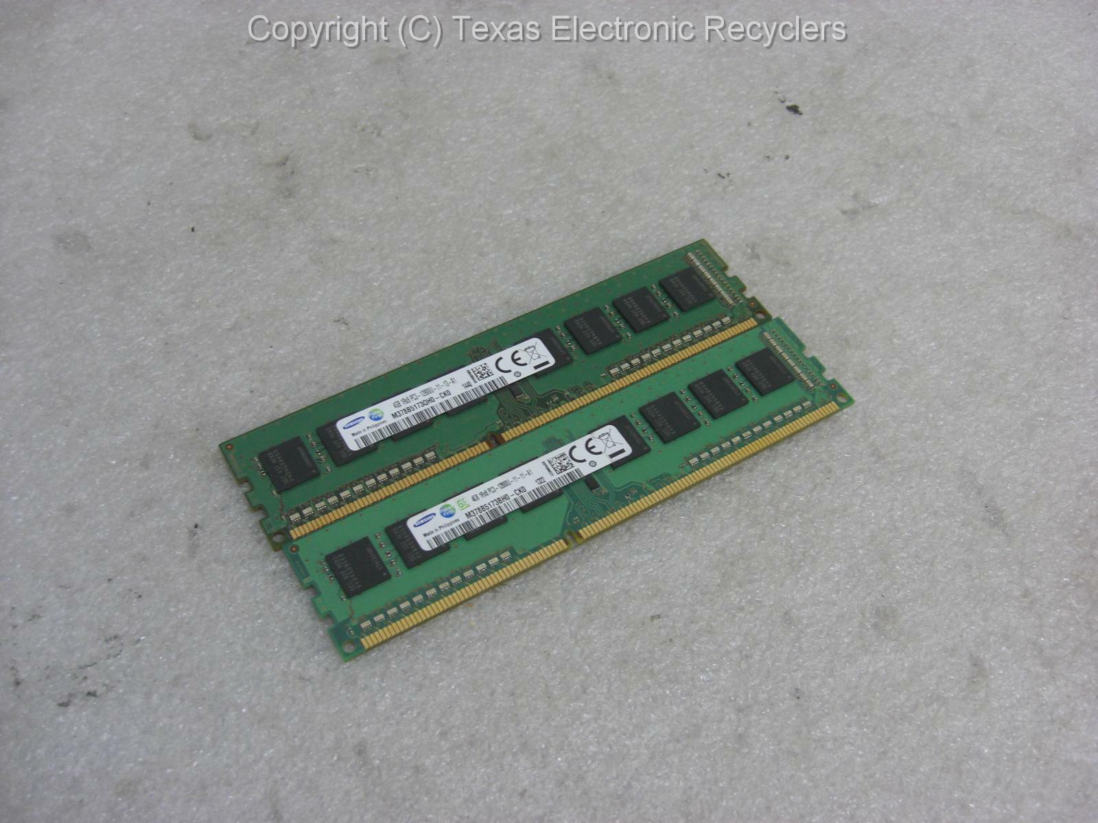 LOT OF TWO Samsung m378b5173bh0-ck0 m378b5173qh0-ck0 4GB 1Rx8 PC3-12800U RAM