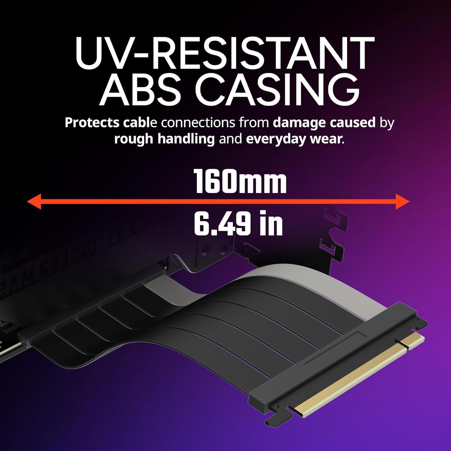 MasterAccessory V3 Black – Riser Cable PCI-E 4.0 x16-165mm#