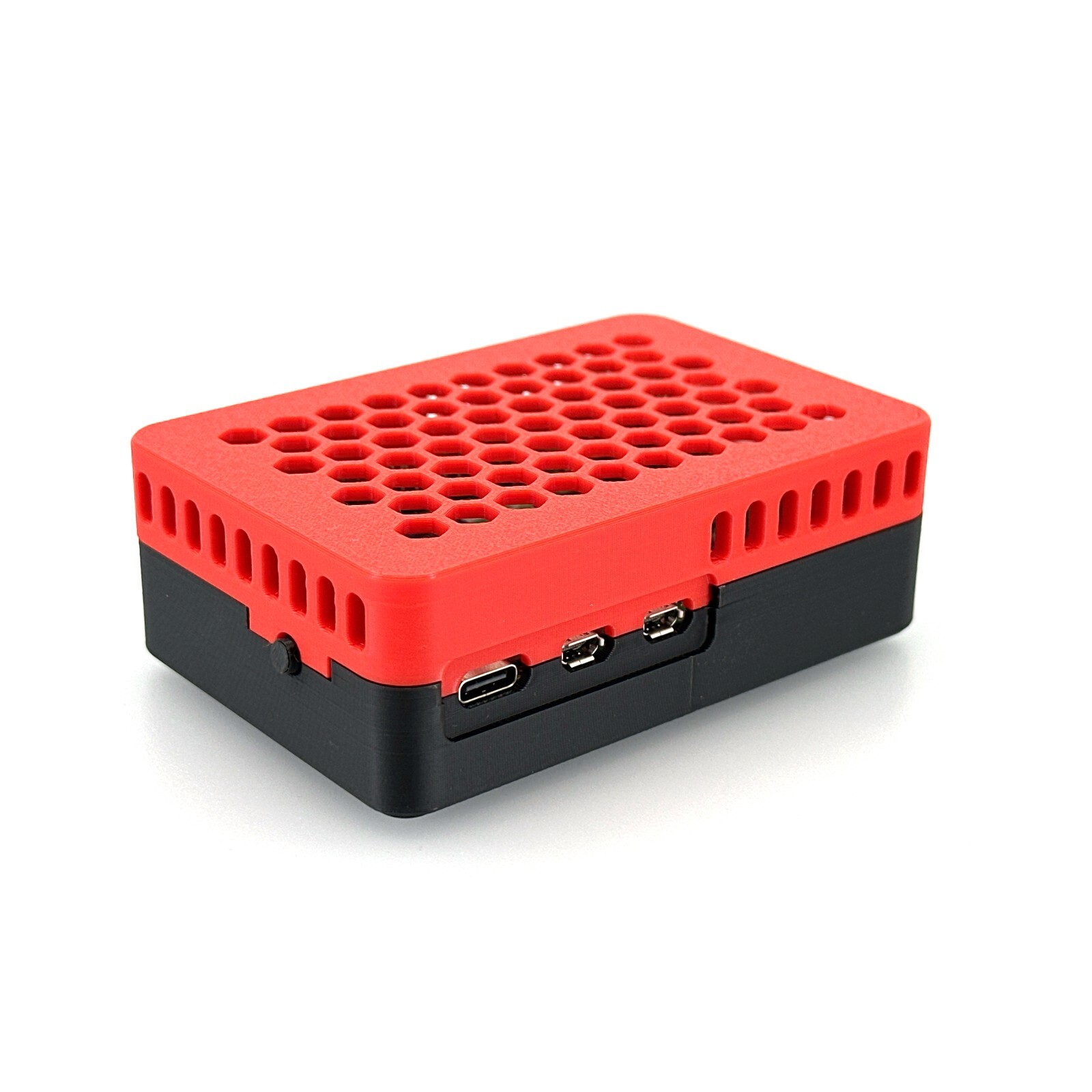 Raspberry Pi 5 Case for Pimoroni NVMe Base – Includes 4 Silicone Bumper Pads