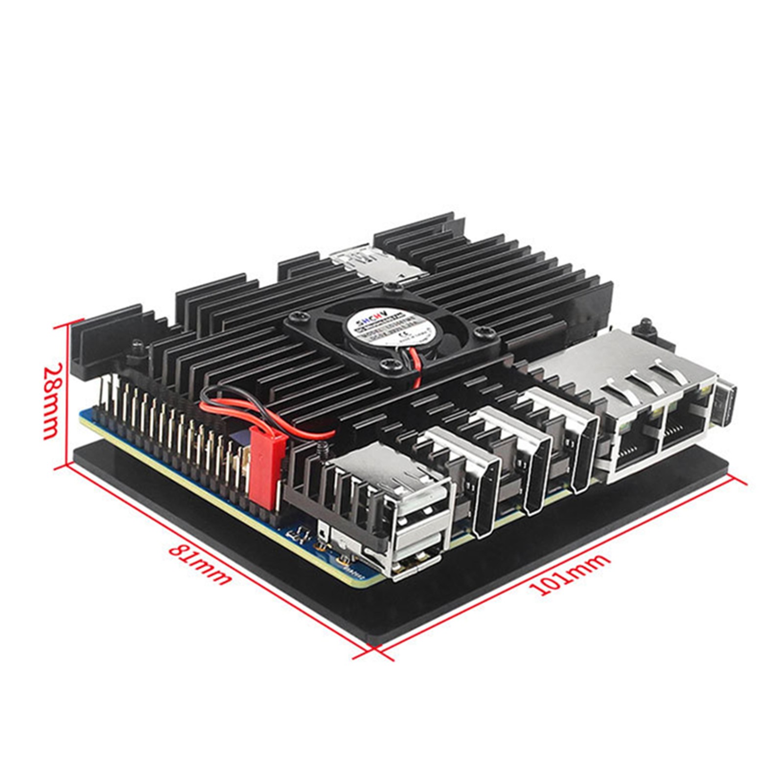 Housing Case+Cooling Fan Active Passive Radiator/Heatsink For Orange Pi 5 Plus C