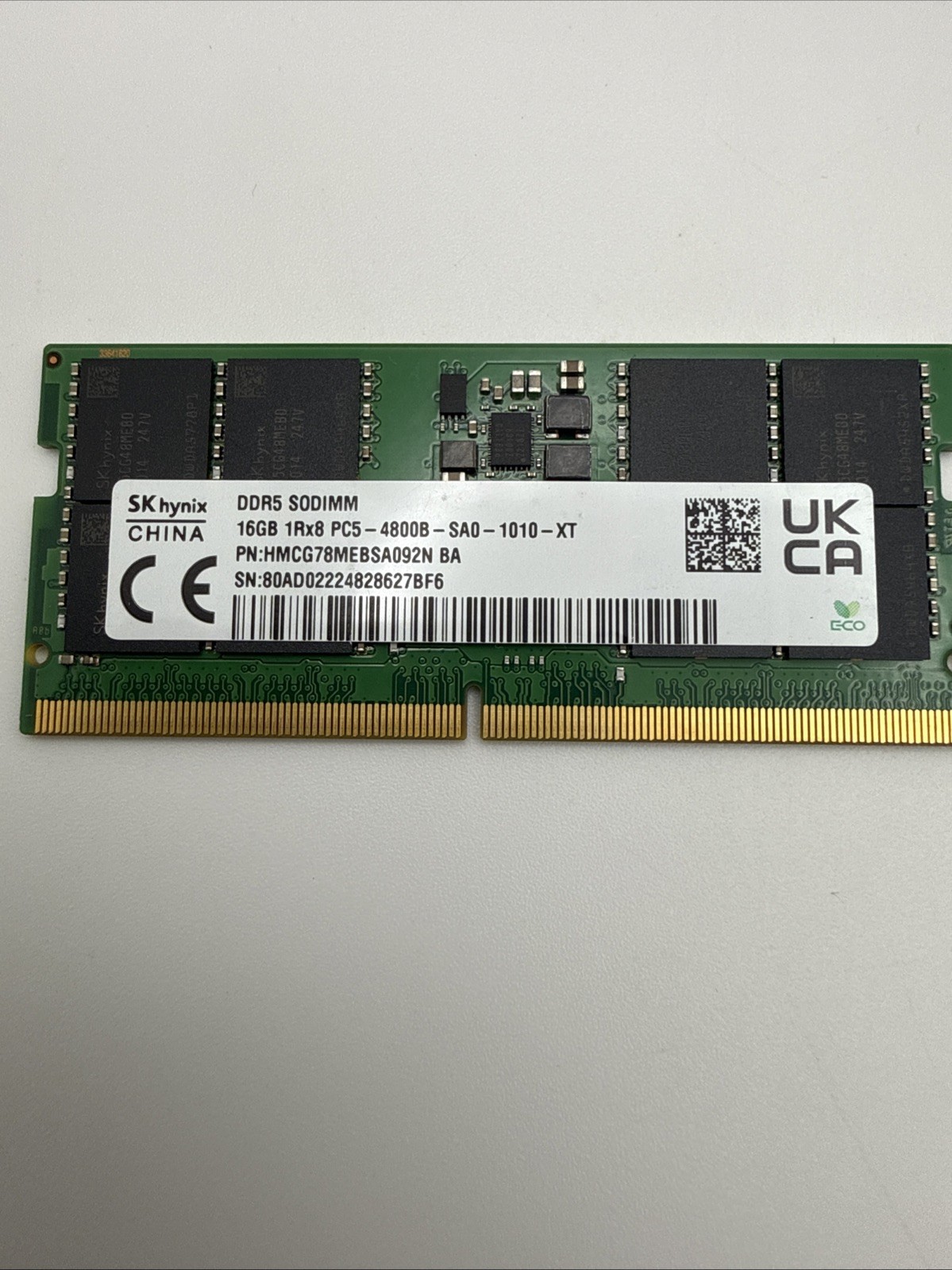 Sk Hynix 16GB DDR5 4800 SODIMM Laptop RAM Memory PC5-4800B 1Rx8
