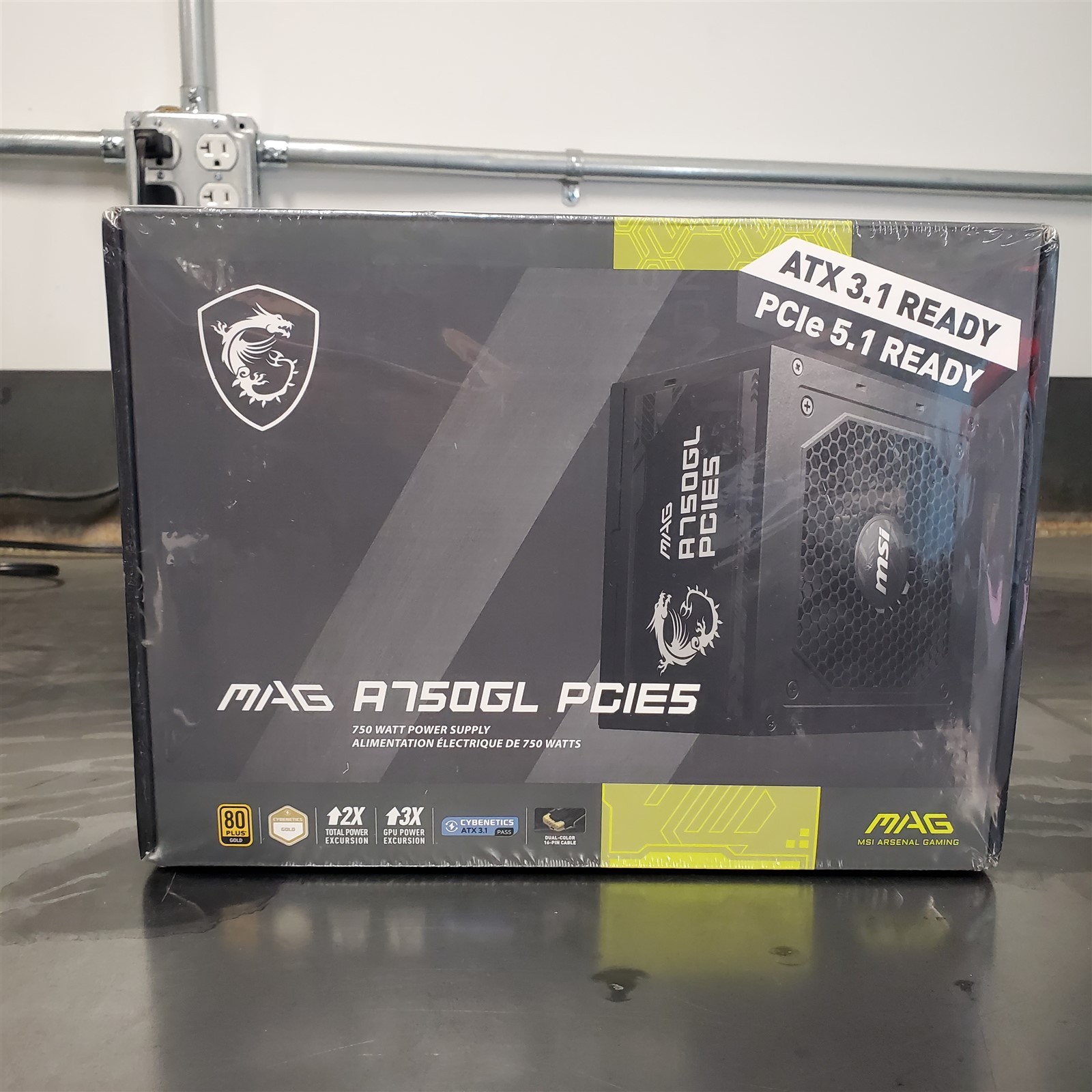 MSI MAG A750GL PCIE5 750W Gaming Power Supply ATX 3.1/PCIE 5.1 Ready 80 + Gold