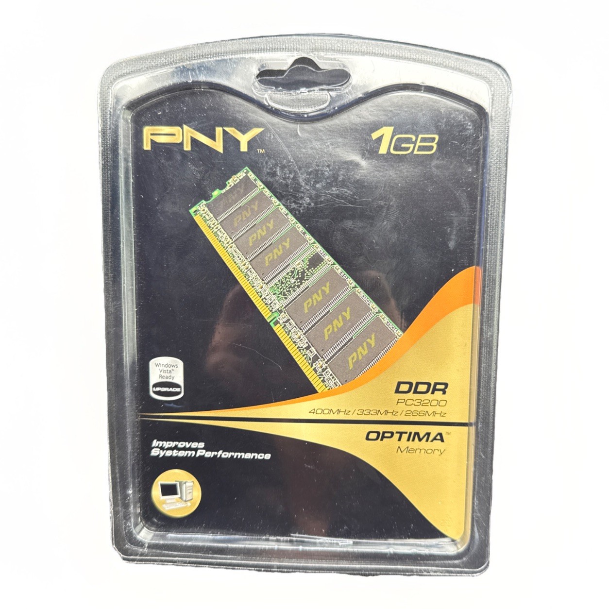 PNY Optima 1GB DDR 400 MHz PC3200 Desktop DIMM Memory Module (MD1024SD1-400)