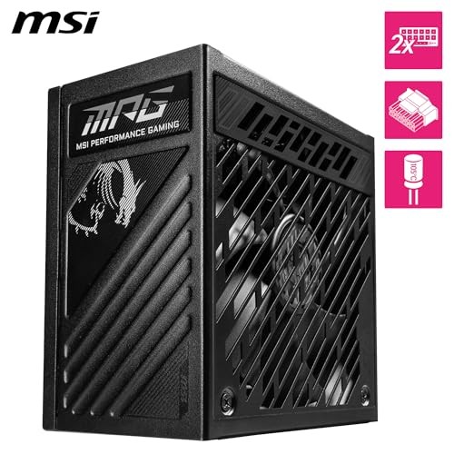 MSI MPG A1250GS PCIE5 Fully Modular Gaming 1250W Power Supply 80+ Gold – BLACK