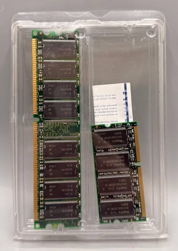Set of 2 RAM Micron 512MB PC2700 DDR-333 & Kingston 256MB PC100 Laptop SDRAM