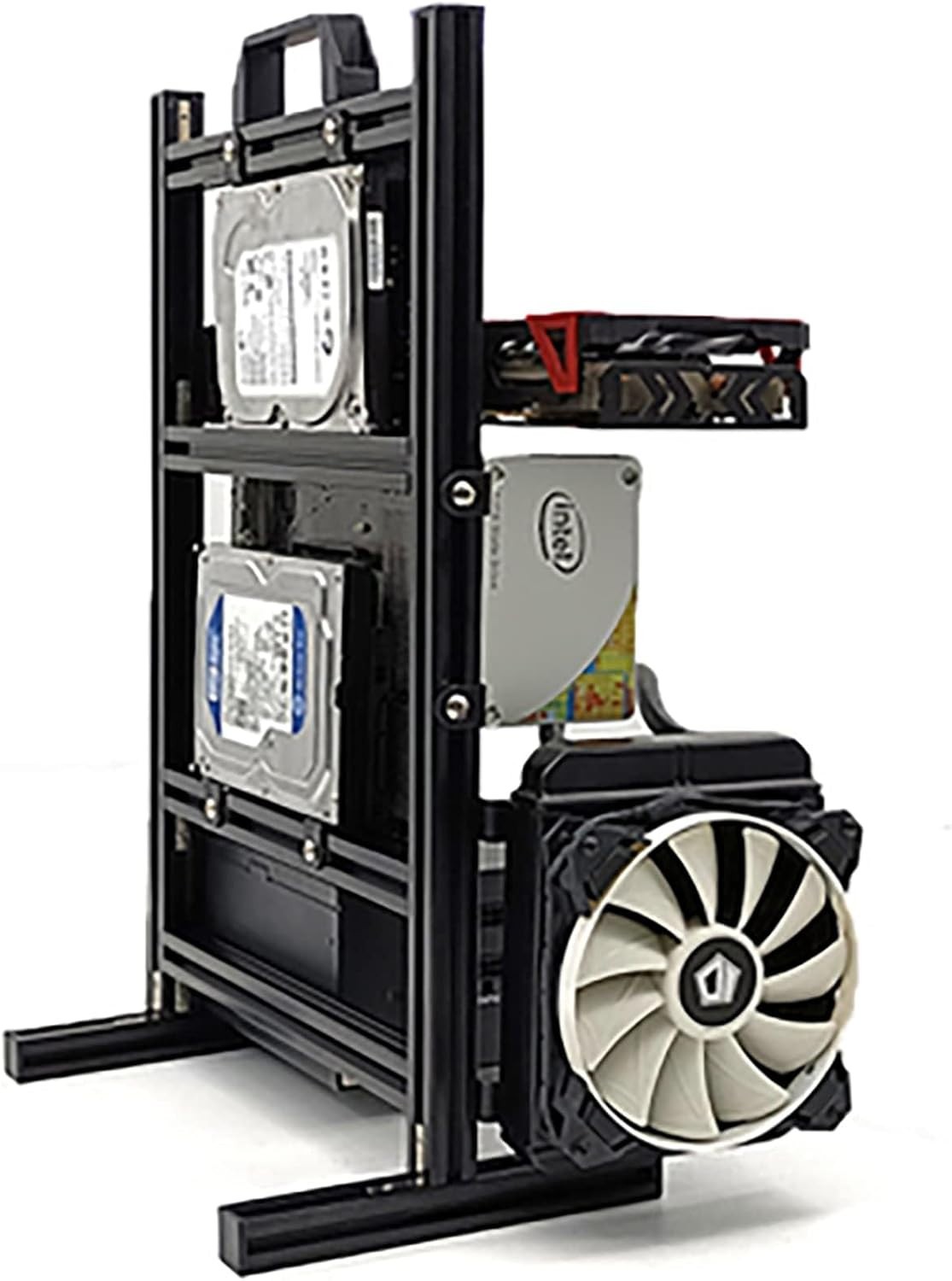 DIY PC ATX Test Bench Open Air Case Aluminum Frame Vertical Mounting