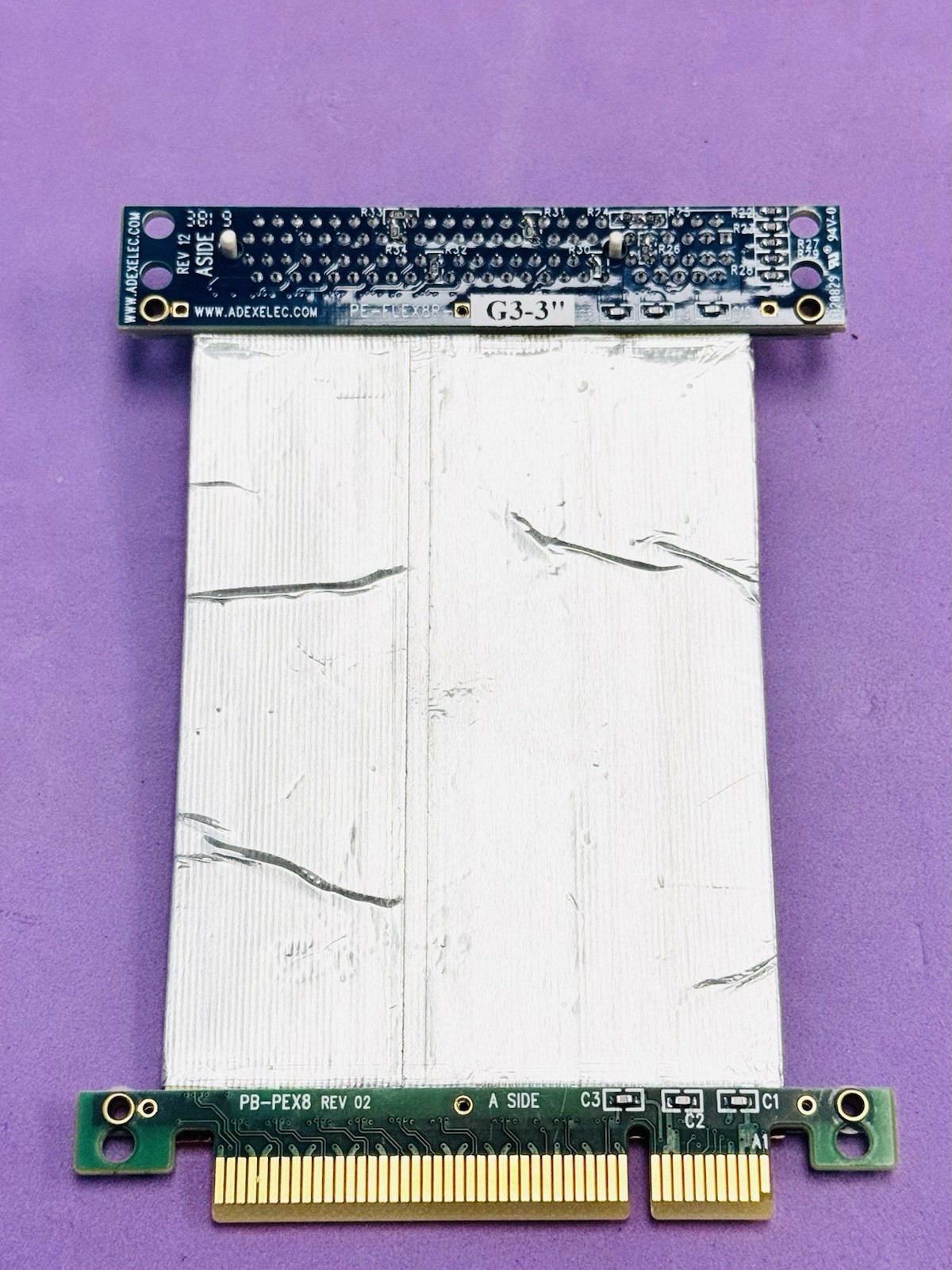 ADEX 3″ Electronics PE-FLEX8R-G3-3″ PB-PEX8 Rev 02 Flexible Cable Extender Card
