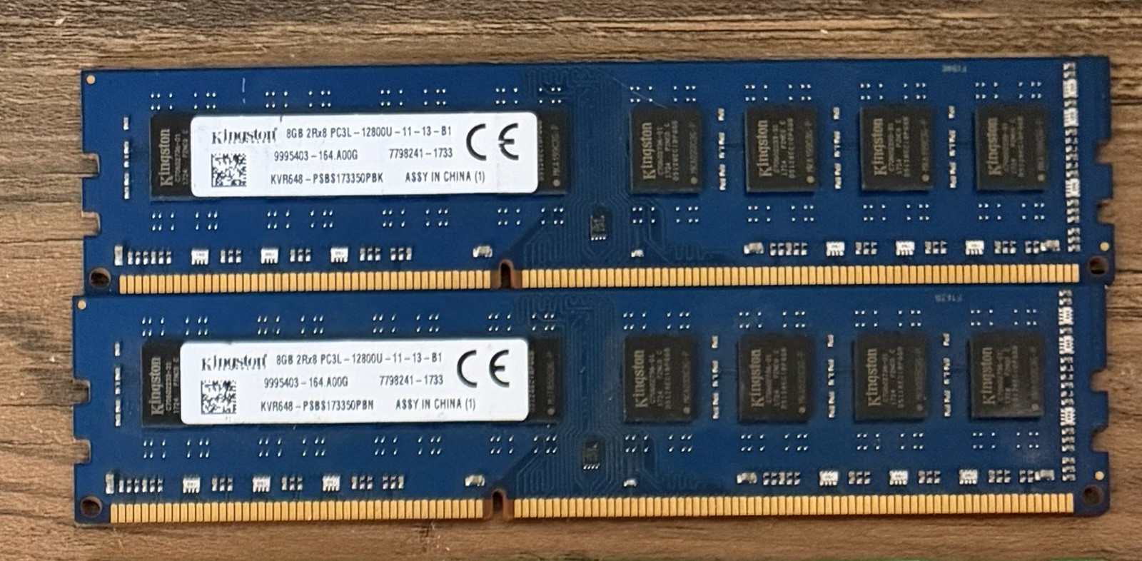Kingston 16GB 2x8GB DDR3L-1600 PC3L-12800U Desktop RAM 2Rx8 Non-ECC Tested