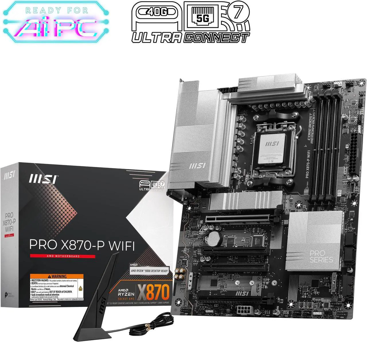 (Factory Refurbished) MSI PRO X870-P WIFI DDR5 PCIe 5.0 ATX AMD AM5 Motherboard