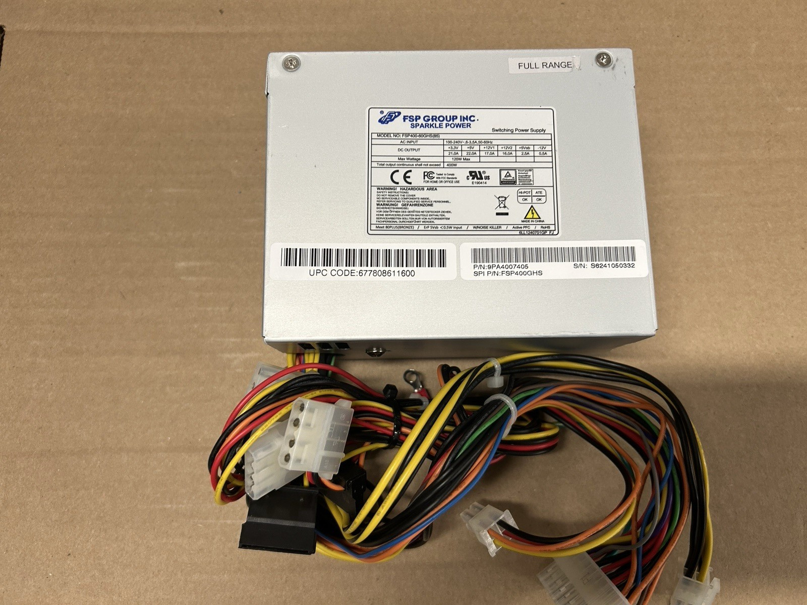 FSP FSP400-60GHS (85) 400W 20 Pin Micro ATX Desktop NEW NO BOX