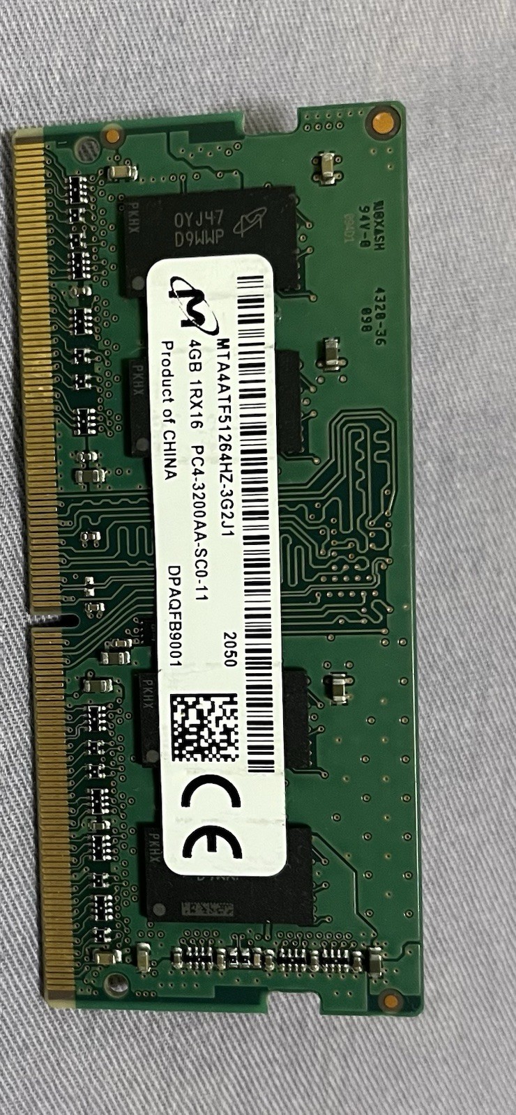 Micron 8GB (4GB x 2) 1Rx16 MTA4ATF51264HZ-3G2J1 PC4-3200AA-SC0-11 Laptop Memory