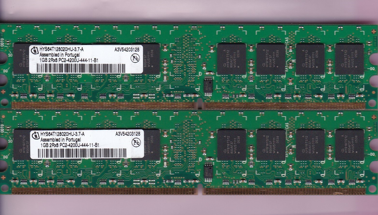 2GB 2x1GB PC2-4200 DDR2-533 INFINEON HYS64T128020HU-3.7-A Desktop RAM MEMORY KIT