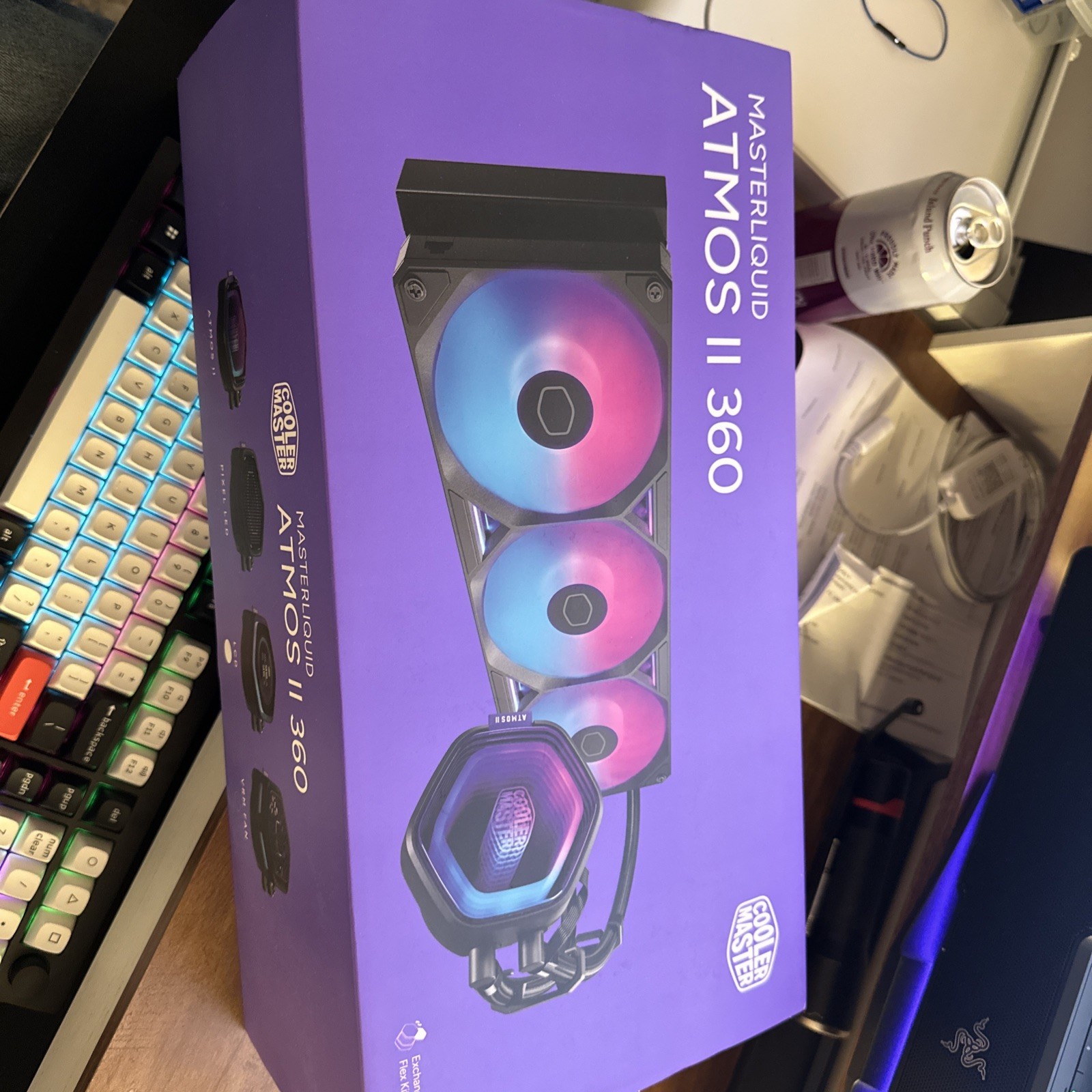 Cooler Master Atmos II 360 LCD FreeForm 2.0 AIO CPU Liquid Cooler, LCD Panel,