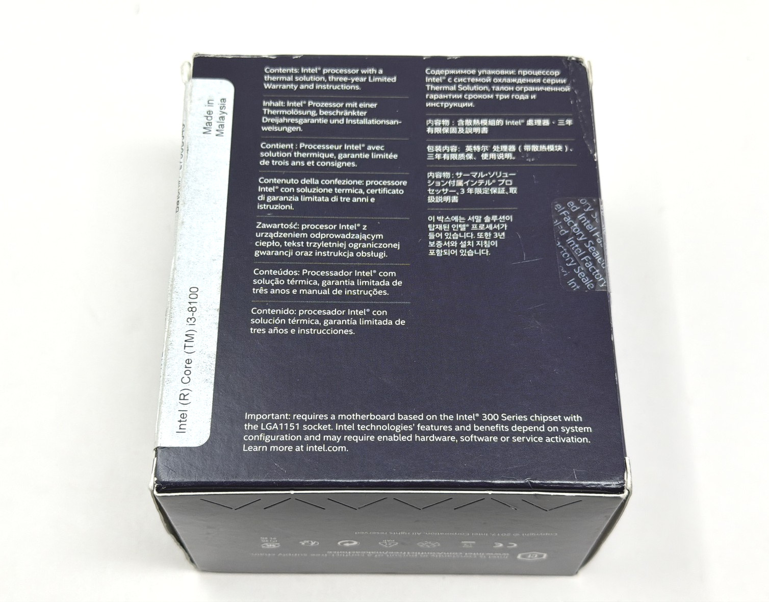 Intel Core i3 8100 LGA1151 3.6GHz Processor with Cooler Brand New Sealed