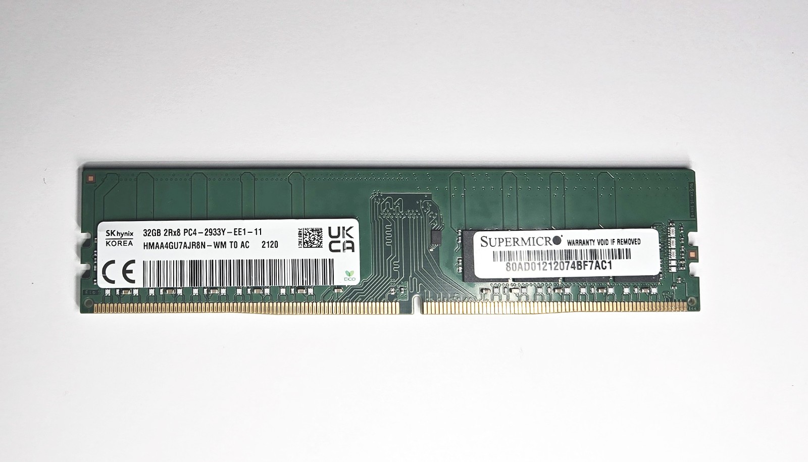 SK Hynix KOREA 32GB 2RX8 PC4-2933Y DDR4 RAM HMAA4GU7AJR8N-WM