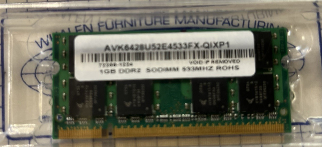LOT of 3- Crucial/Samsung 1GB 200 pin DDR2 SODIMM 128/64 SDRAM Memory