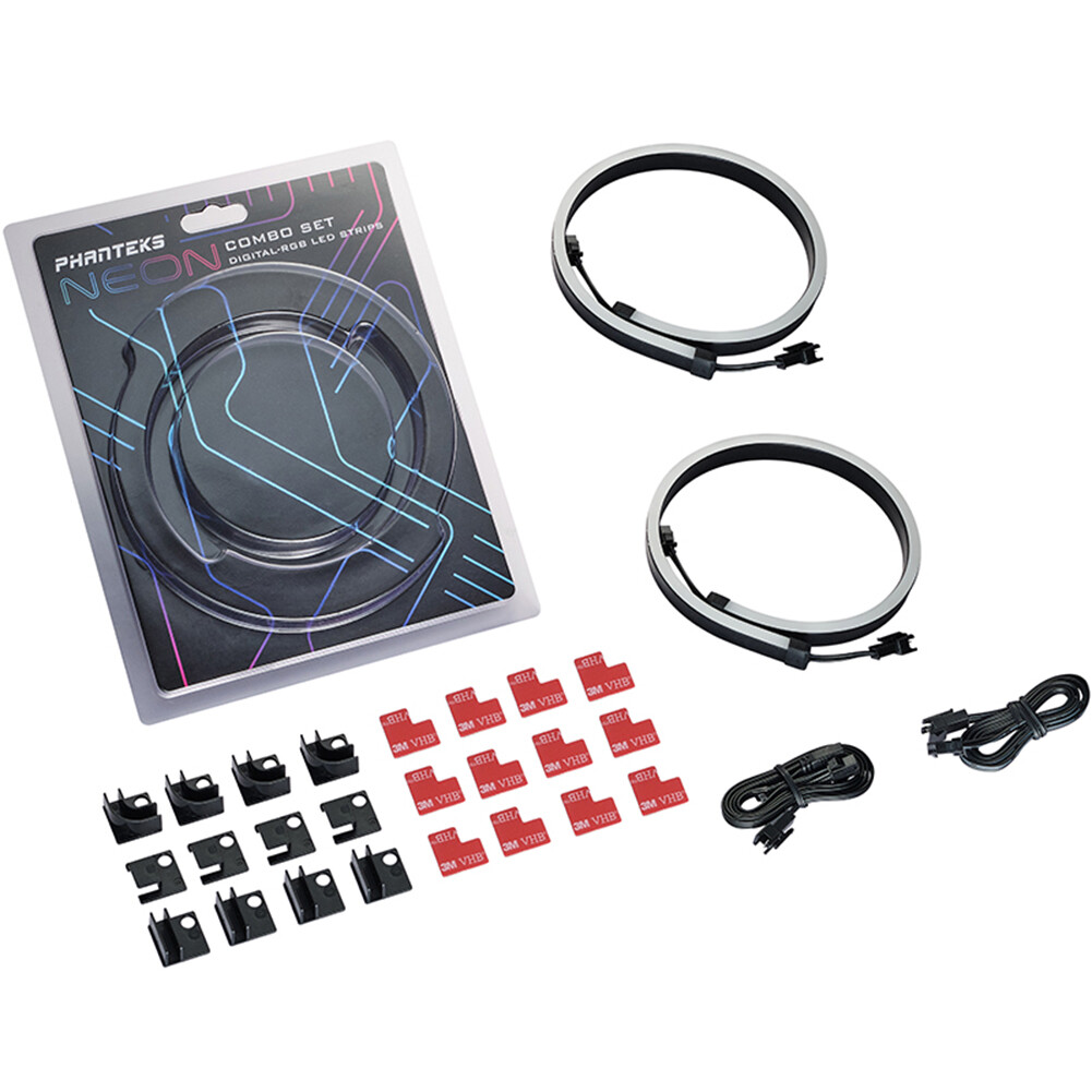 2-Pack 400mm RGB Digital Neon LED Kit Addressable 3-Pin PC Flexible Light Strips