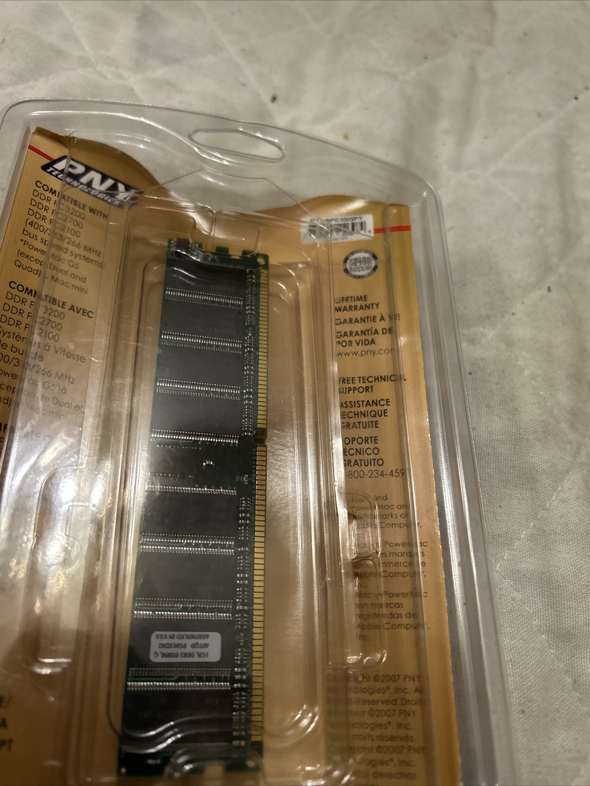 PNY 1BG OPTIMA MEMORY DDR PC3200 in original package