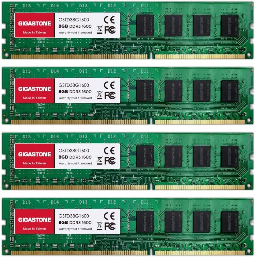 GIGASTONE 32GB DDR3 RAM Kit 4x8GB 1600MHz PC3-12800 UDIMM