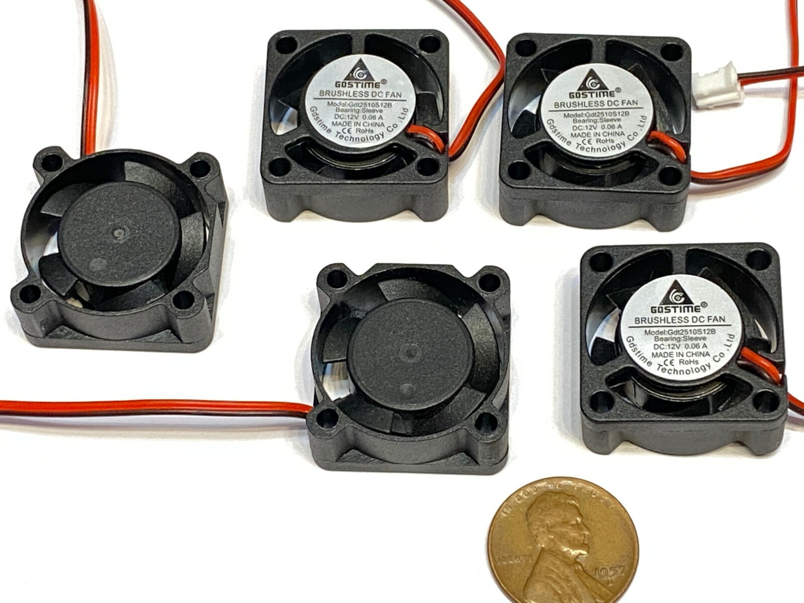 5 GDT mini Cooler 12V 2pin 2510 25x25x10mm DC Cooling Fan micro brushless WD c7