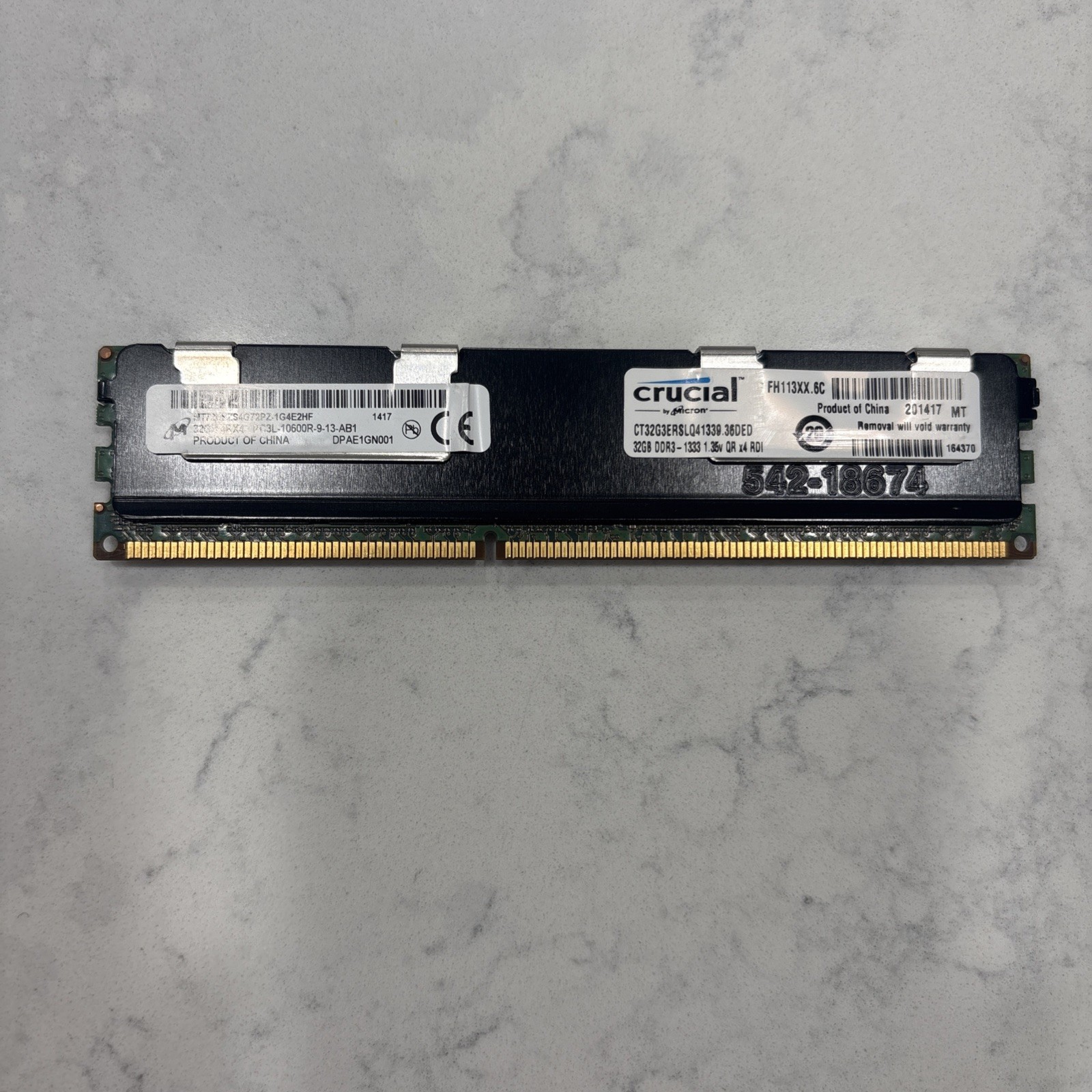 MICRON 1x32GB 4Rx4 PC3L-10600R Server Memory ECC RAM