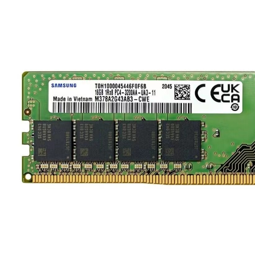 64GB (4X 16GB ) Samsung 1Rx8 DDR4 3200MHz PC4-25600 Non-ECC Desktop Memory RAM