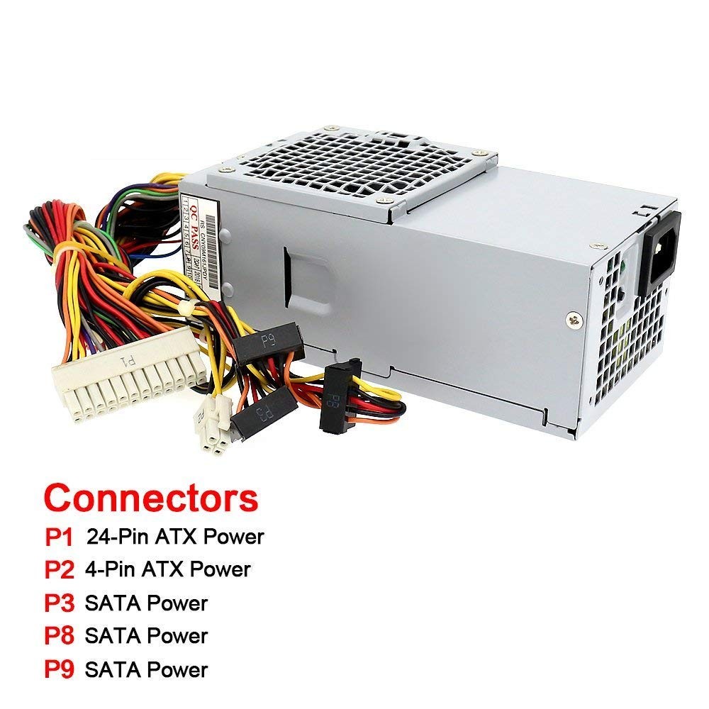 Replace DELL OPTIPLEX 390 790 960 990 3010 Power Supply 2TXYM RV1C4 H250ad-00