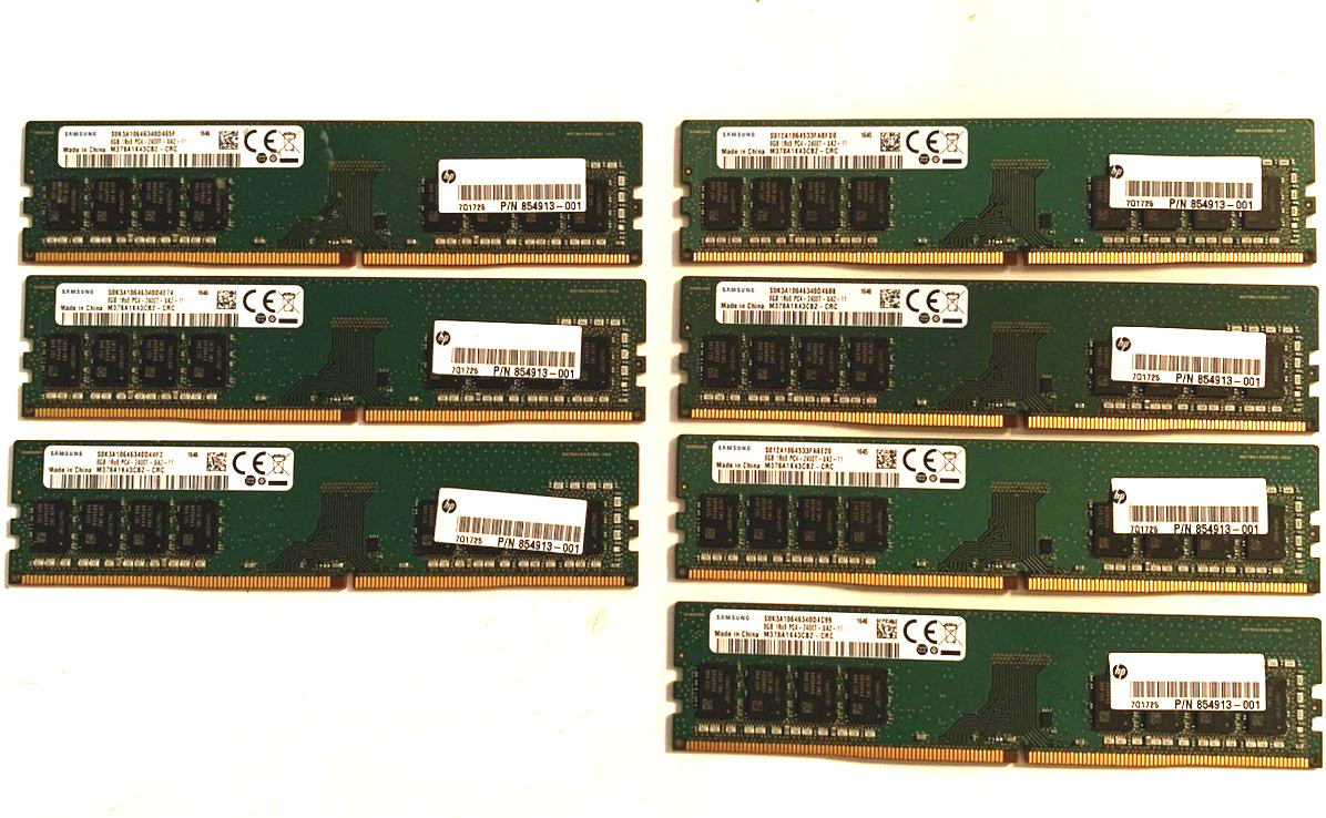Samsung DDR4 DIMM 56GB (7x8GB) PC4-21300 ECC RAM M378A1K43CB2-CRC 288-Pin