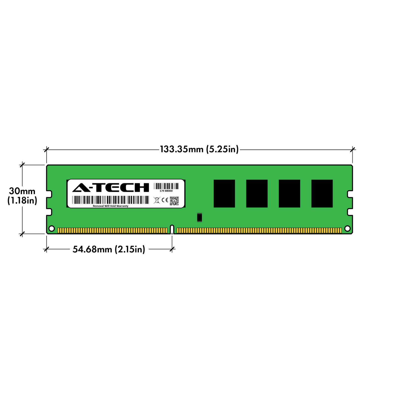 A-Tech 8GB PC3-12800 Desktop DDR3 1600 MHz Non ECC 240-Pin DIMM Memory RAM 1x 8G