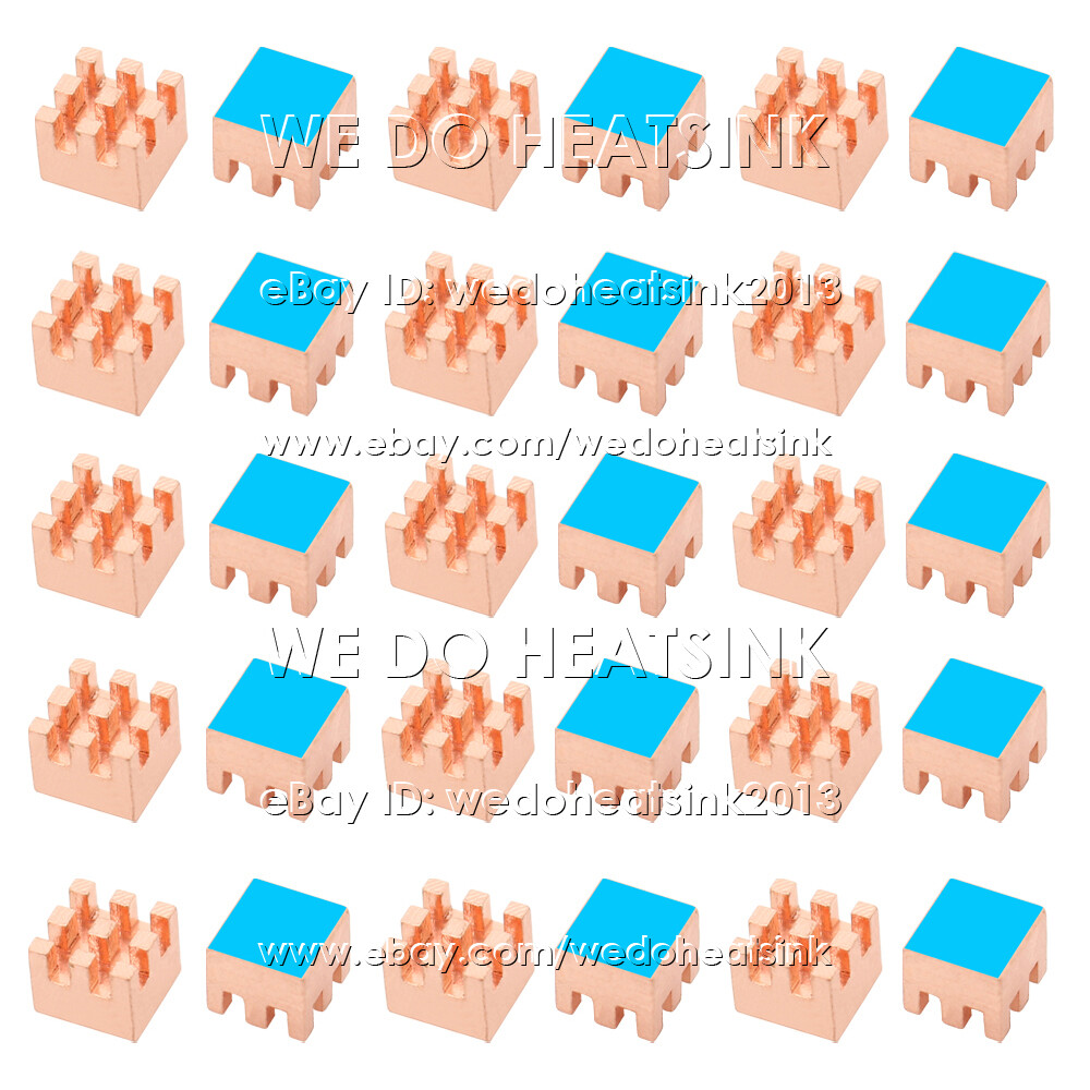 Pure Copper 6x6x5mm Smallest Tiny Square Copper Heatsink Radiator Cooler