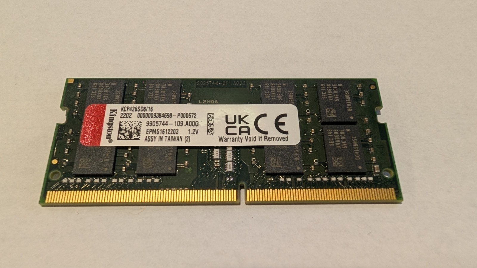 Kingston KCP426SD8/16 16GB DDR4 2666Mhz Memory RAM