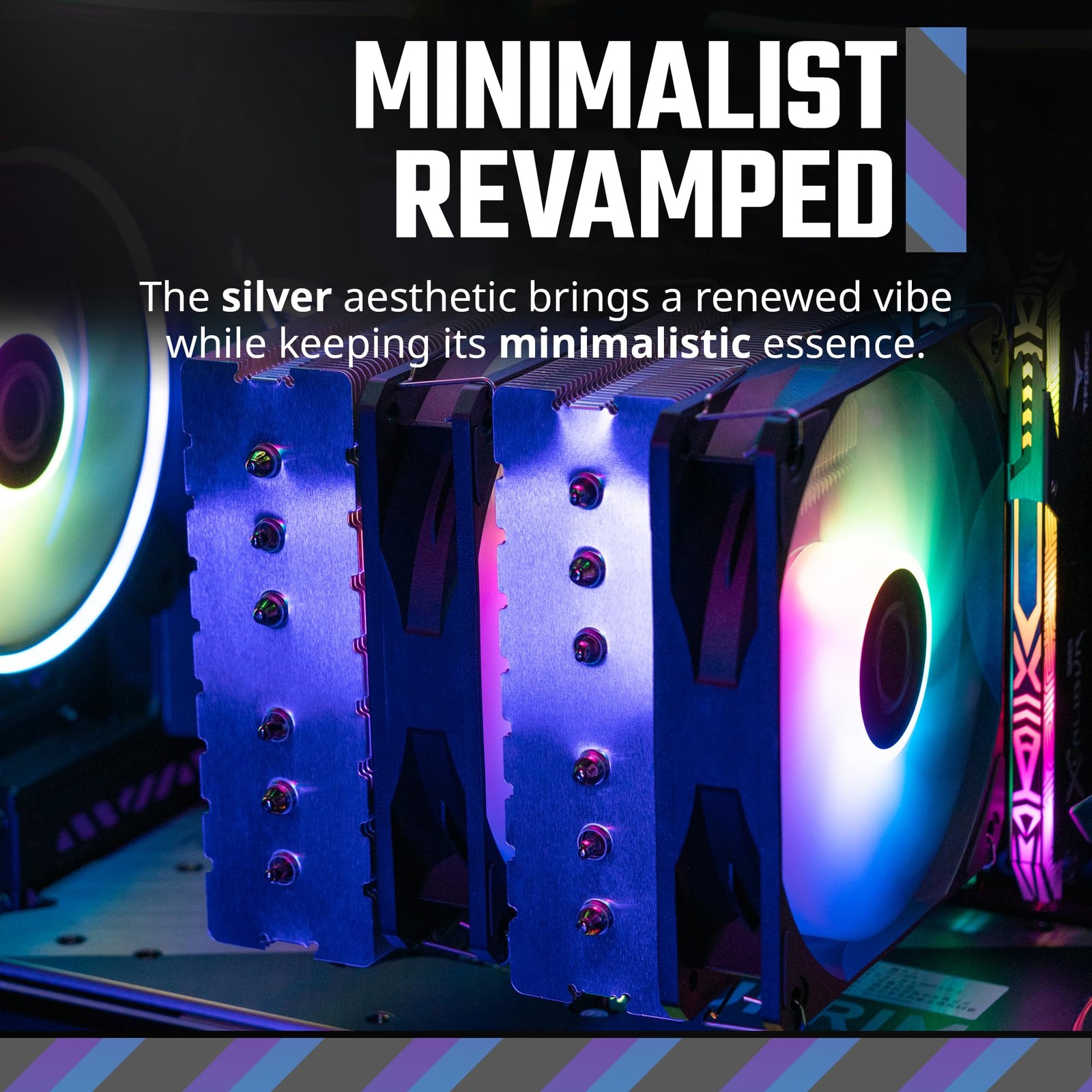 Cooler Master Hyper 620S Dual Tower CPU Air Cooler, ARGB Sync, 120mm PWM Fan -S