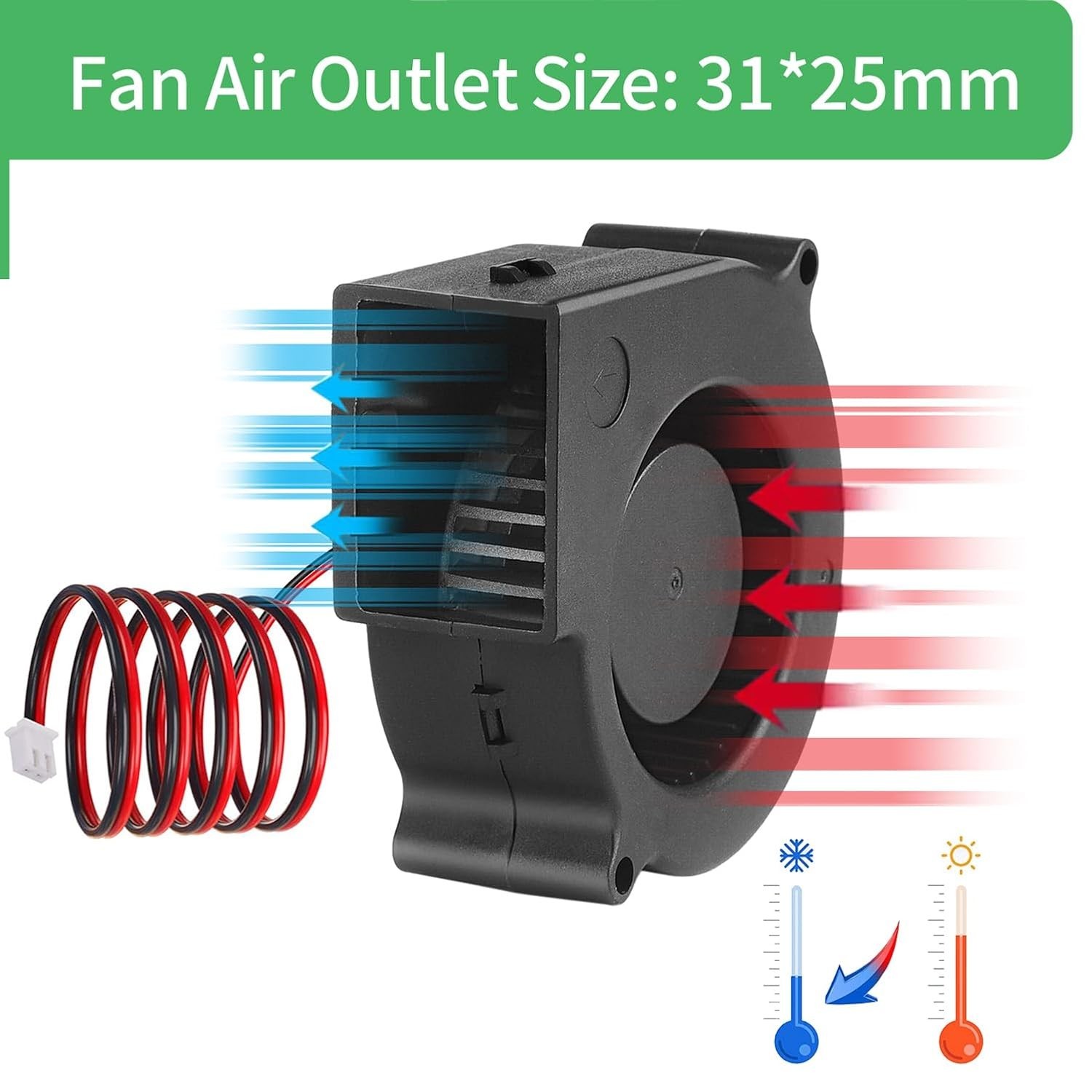 Ultra Silent 75x30mm DC Blower Fan – Dual Ball Bearing, 12V Efficient Cooling