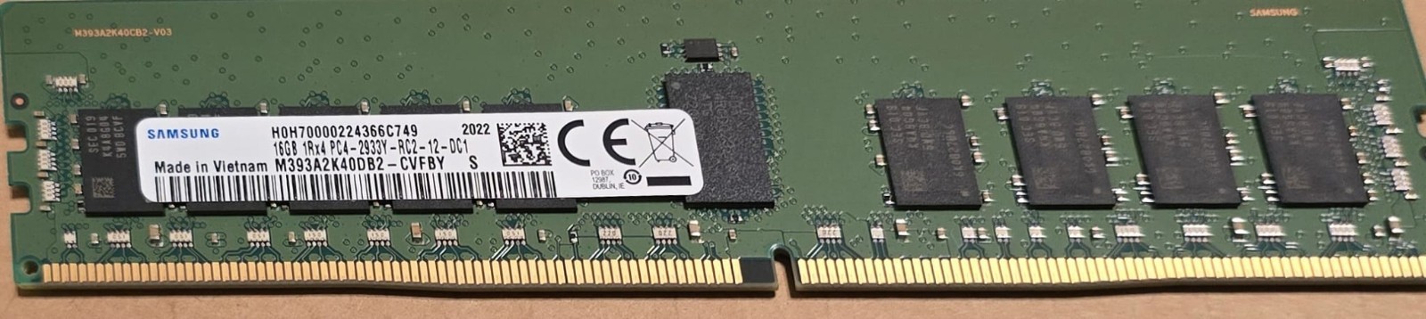 NEW SAMSUNG 16GB PC4-2933Y-RC2-12-DC1 Memory – M393A2K40DB2-CVFBY