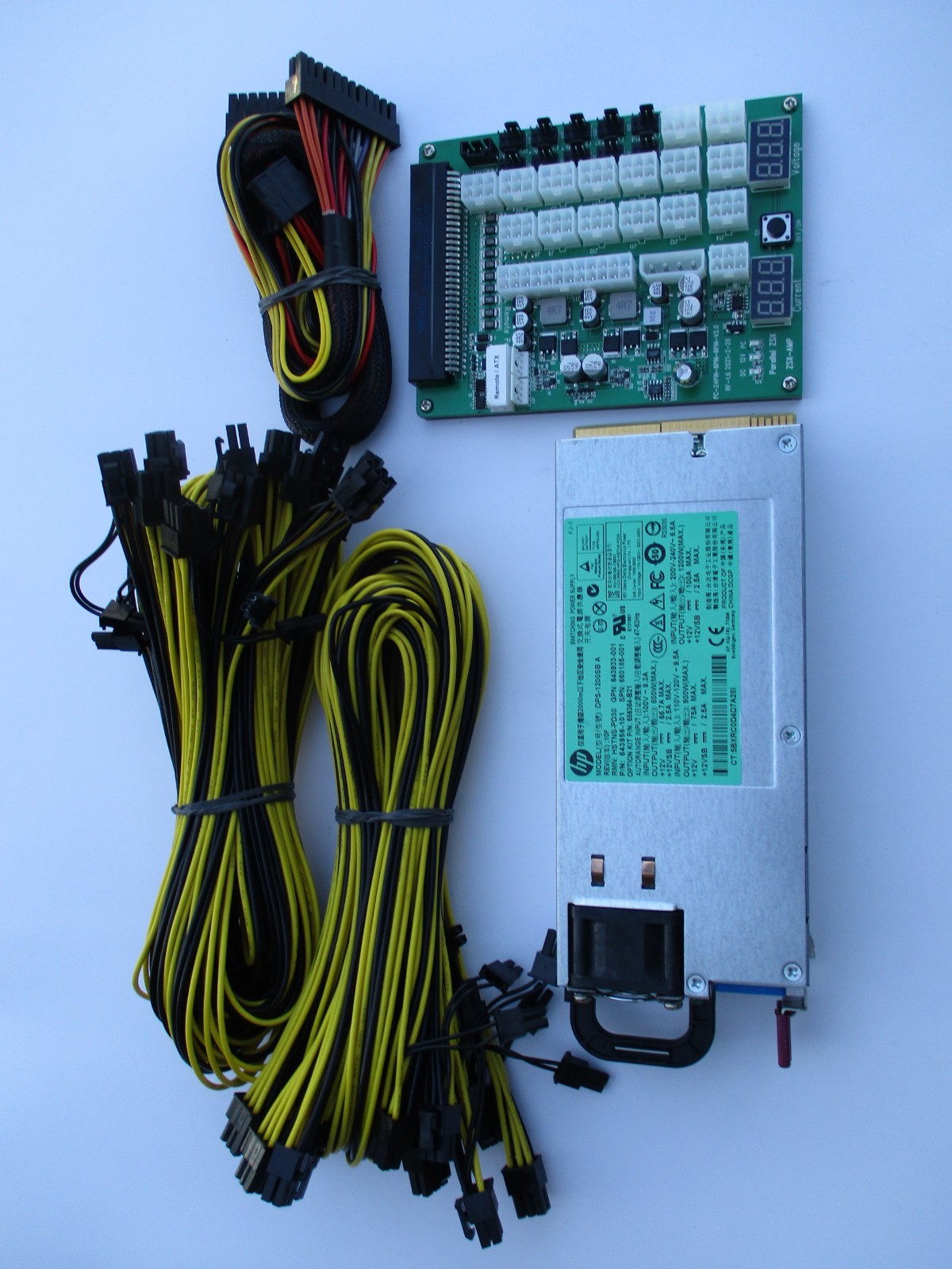 HP 1200 Watt Platinum All-In-One GPU Mining Rig Power Supply Kit ZSX-Amp